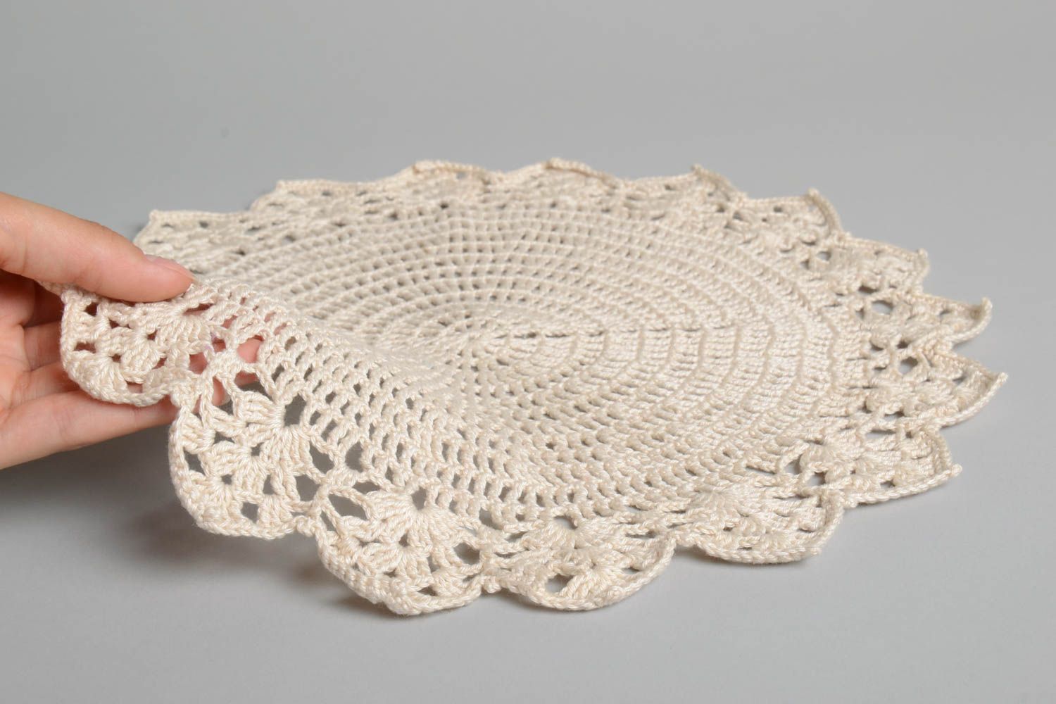 Decorative crocheted napkin beautiful white napkin home linen interior textile photo 3