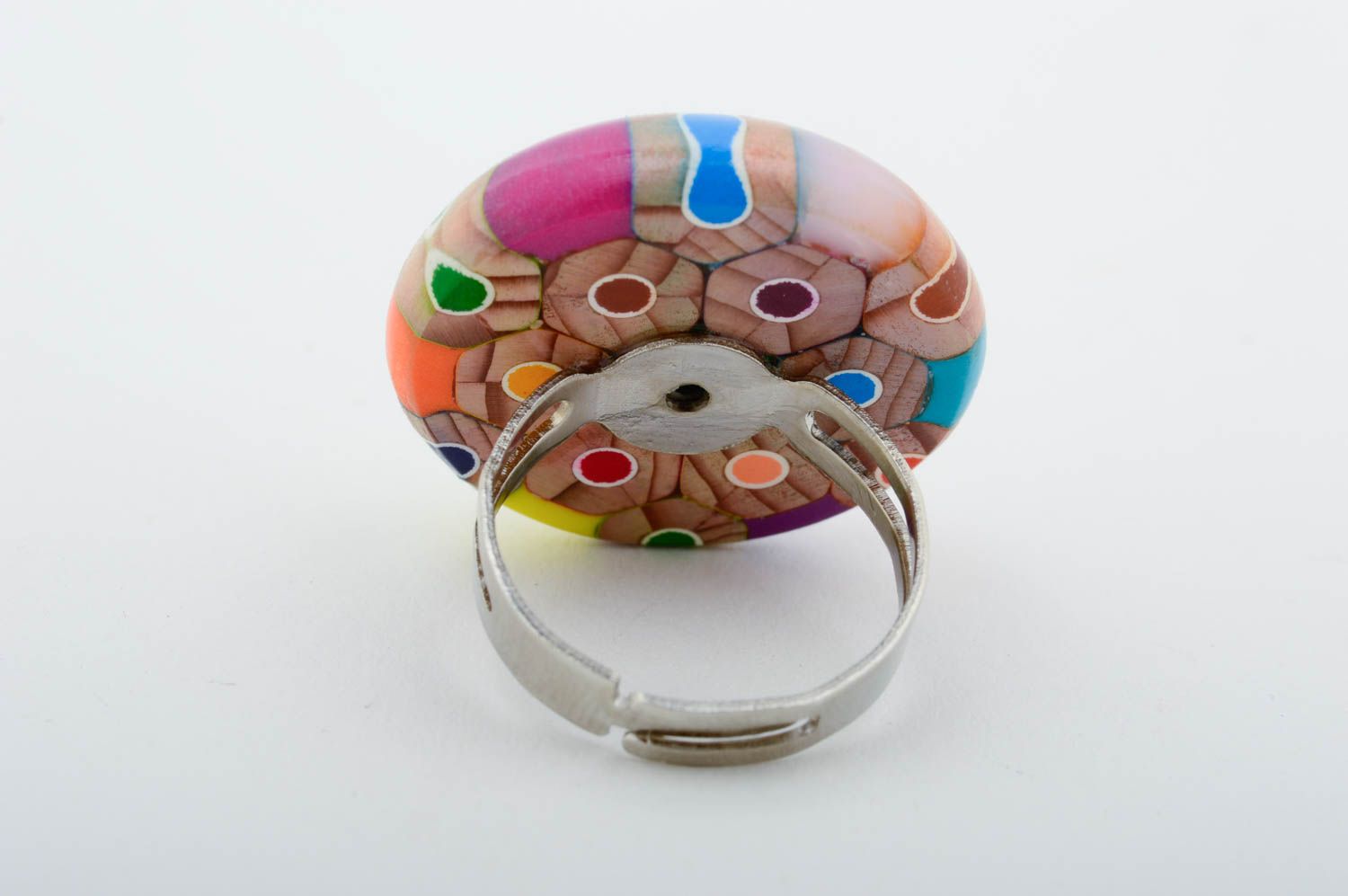 Anillo inusual multicolor hecho a mano regalo original accesorio para mujeres foto 5