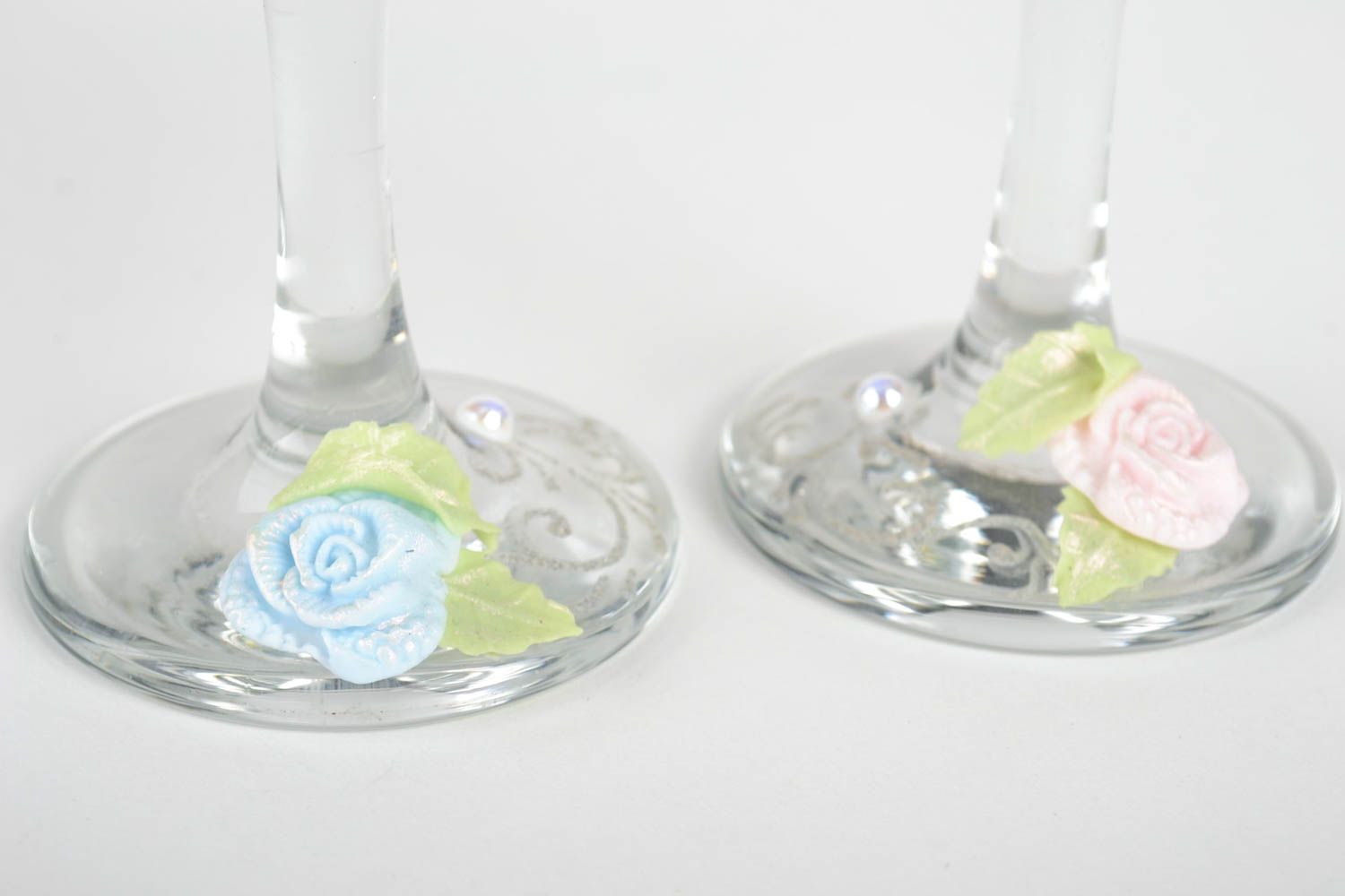 Copas para boda hechos a mano vasos de cristal decorados decoración de mesa   foto 4