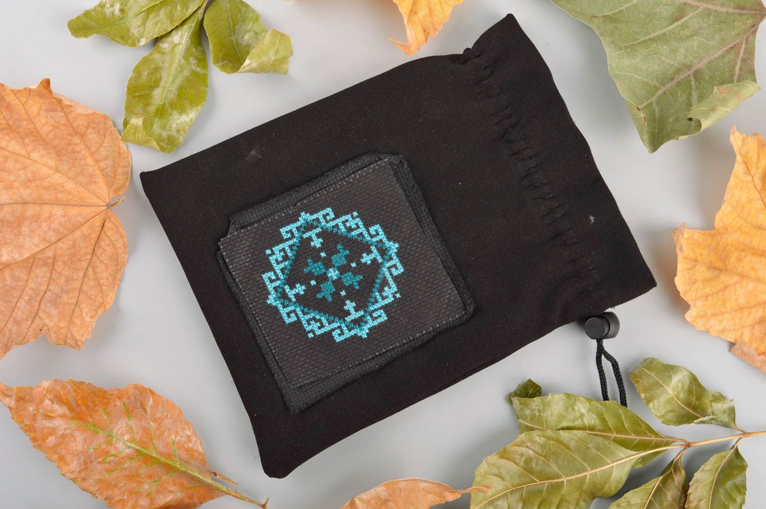 Stylish handmade fabric pouch beautiful textile purse luxury bags small gifts photo 1