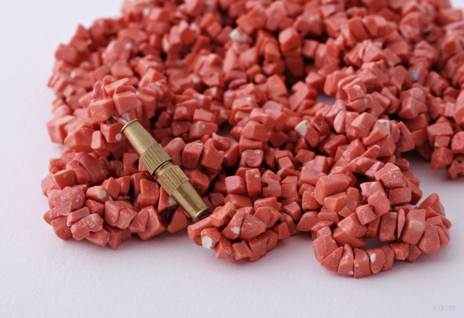 Coral long beaded necklace photo 4