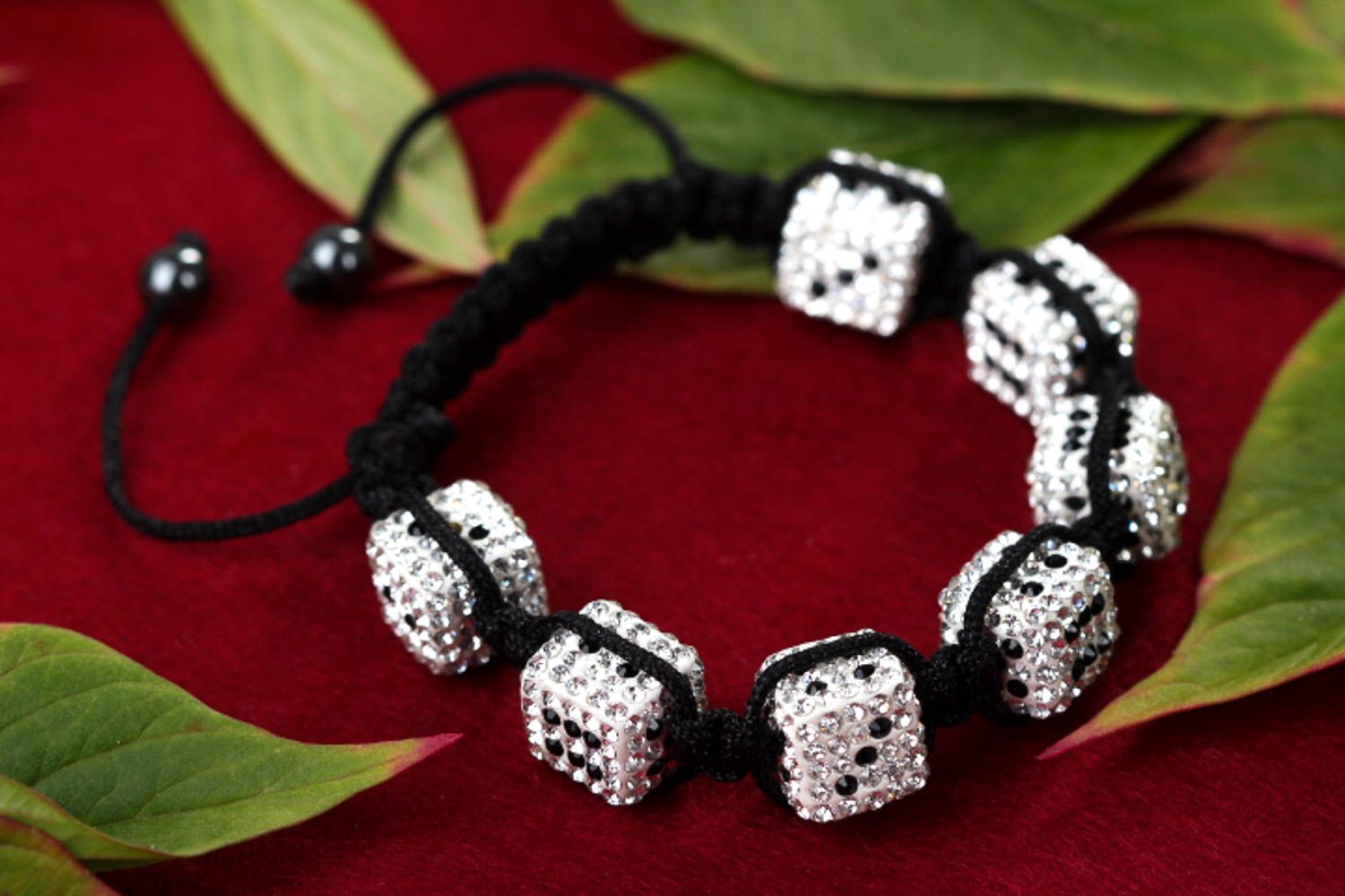 Woven bracelet handmade beaded bracelet with stylish evening jewelry for girls photo 1