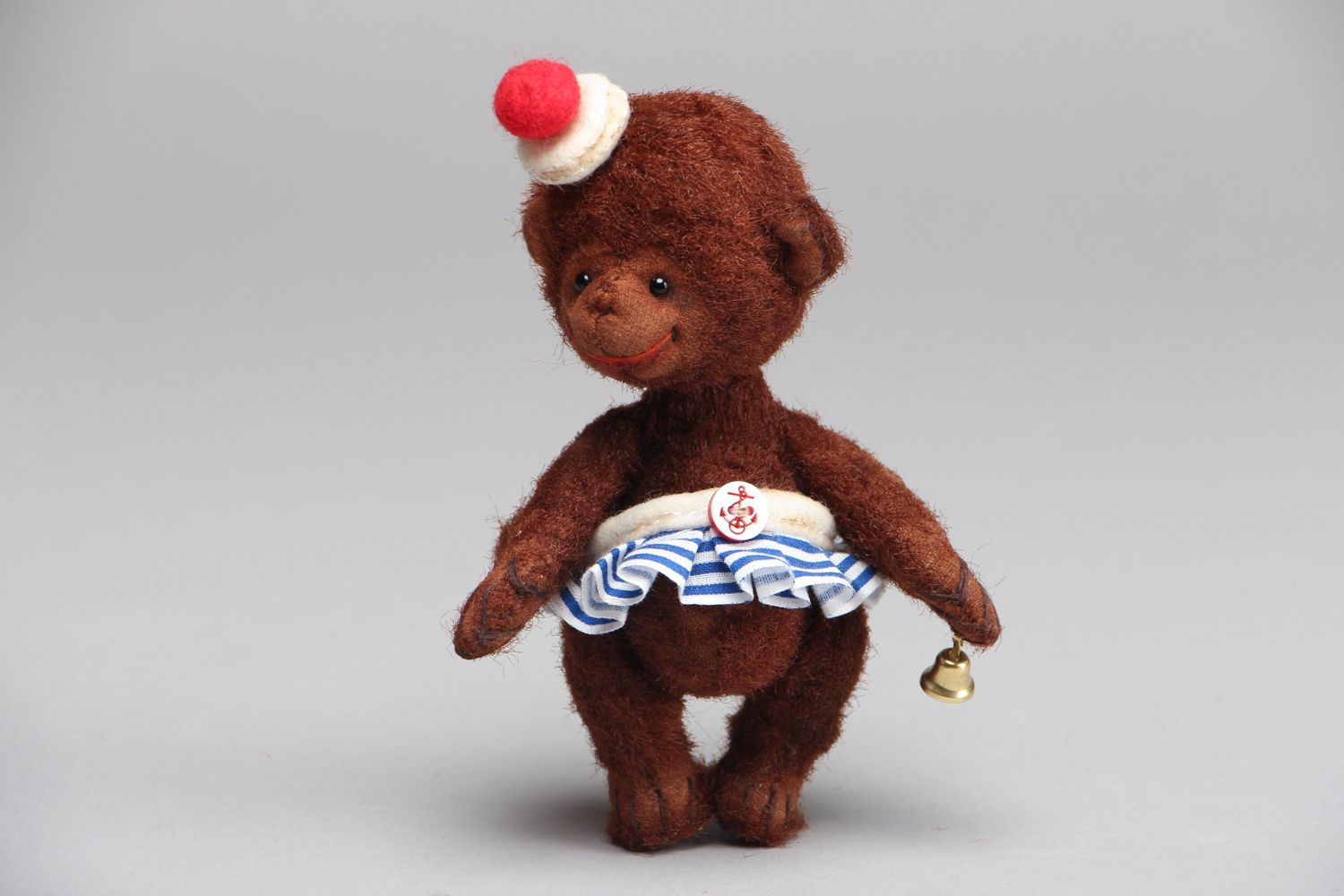 Peluche singe marron petite vintage de collection faite main cadeau enfant photo 1