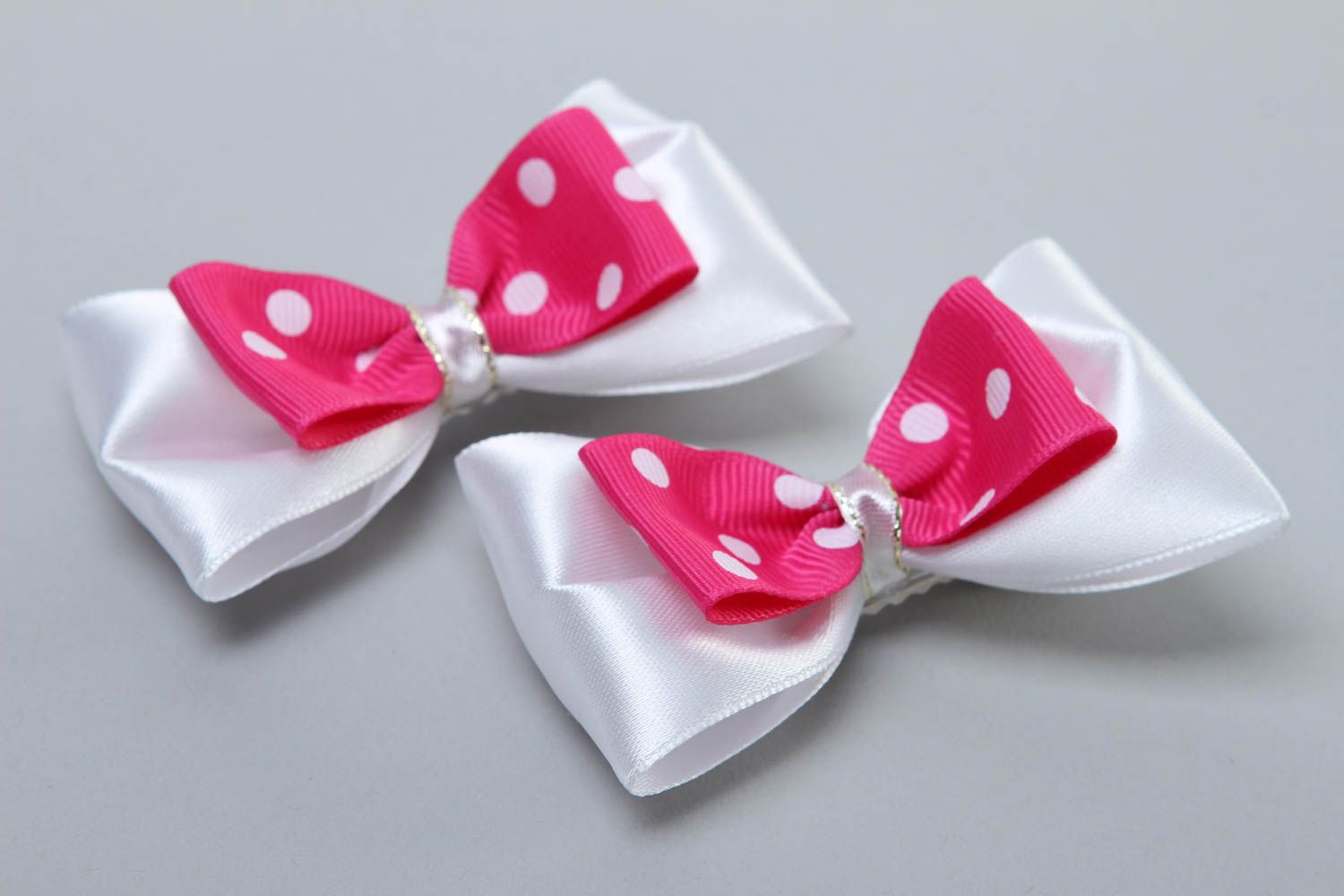 Gentle childrens hair bow handmade bow hair clip 2 pieces gifts for her photo 3