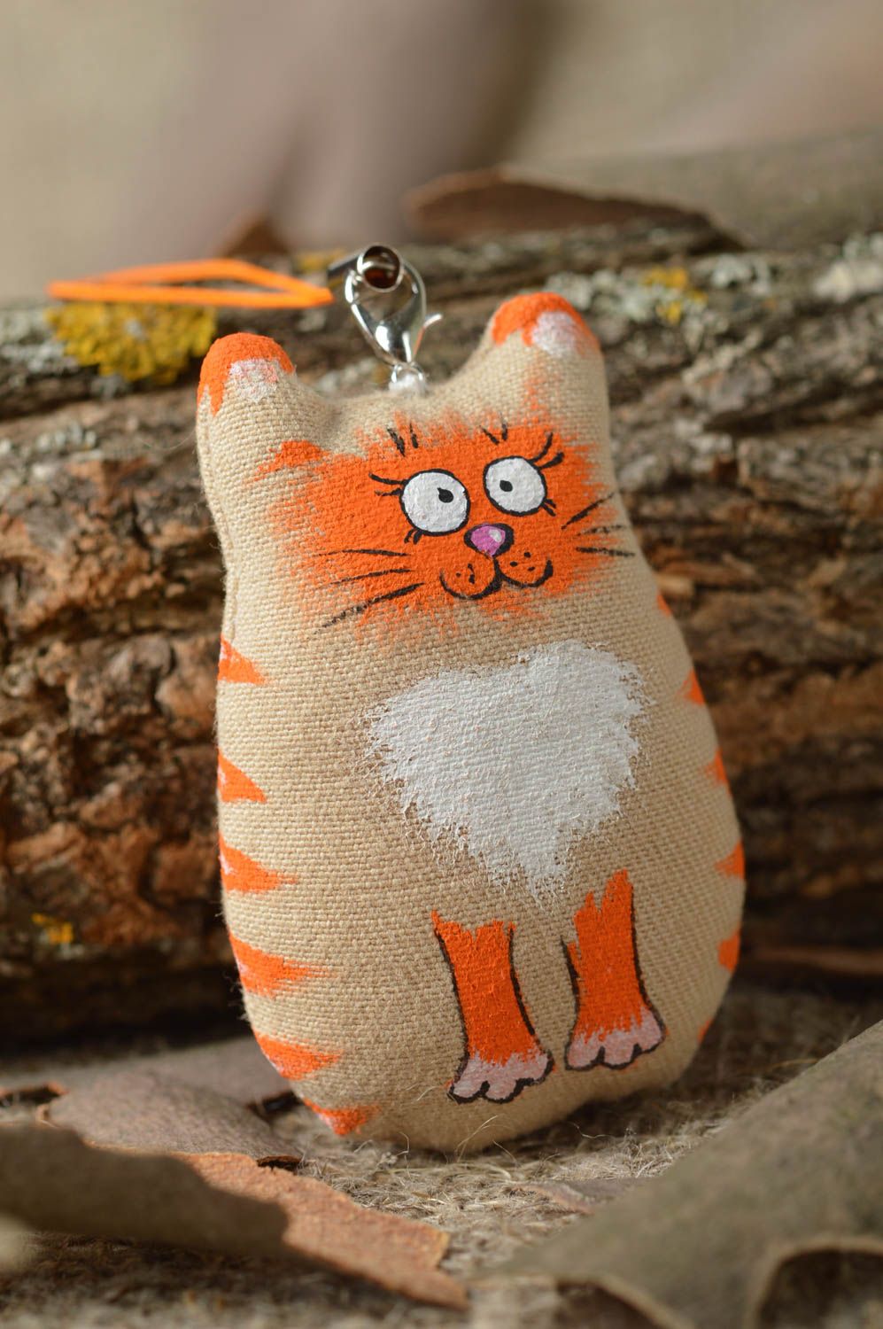 Stylish handmade soft keychain fabric keychain toy cat bag charm gift ideas photo 1