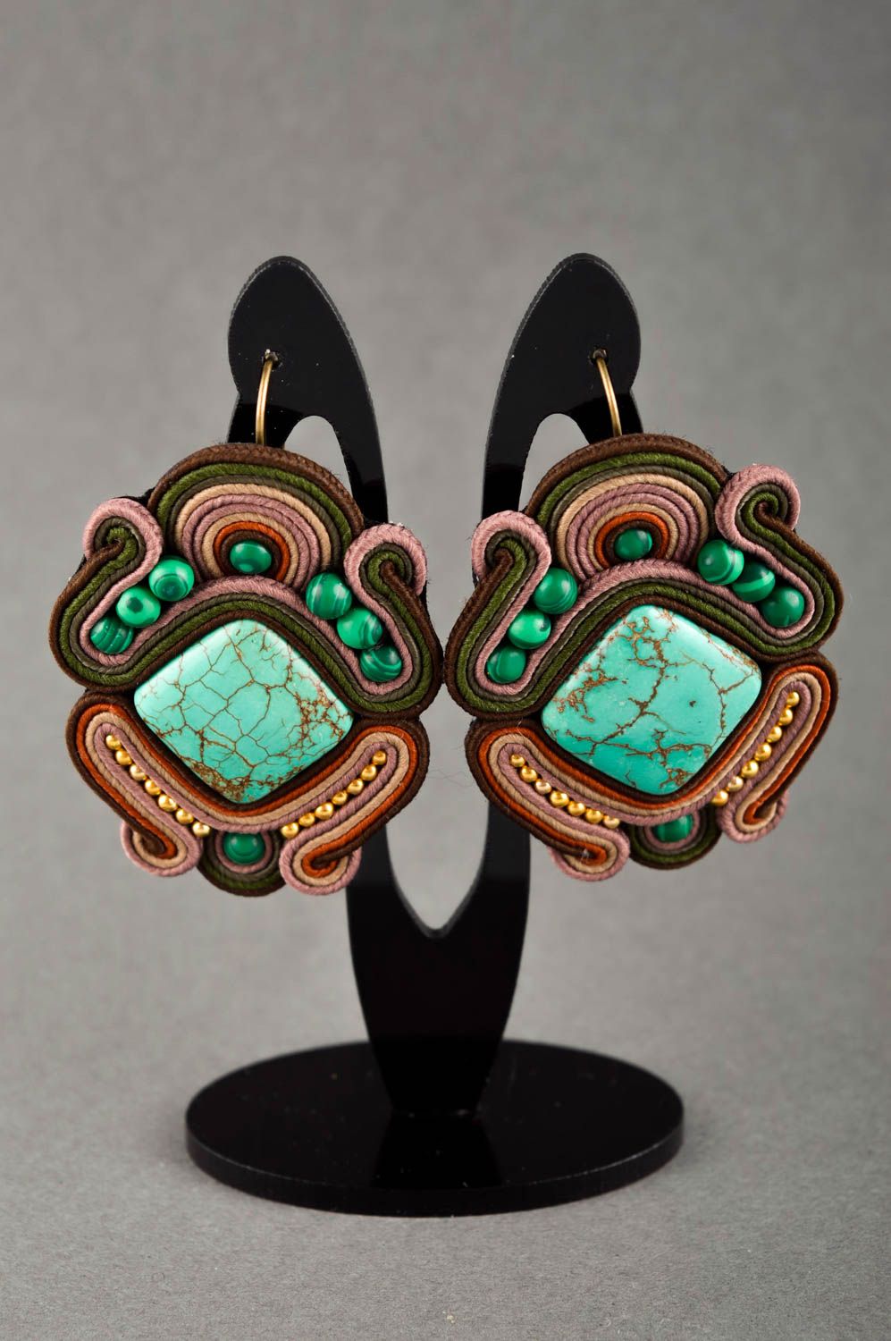 Boucles d'oreilles originales Bijou fait main élégantes Cadeau femme design photo 1