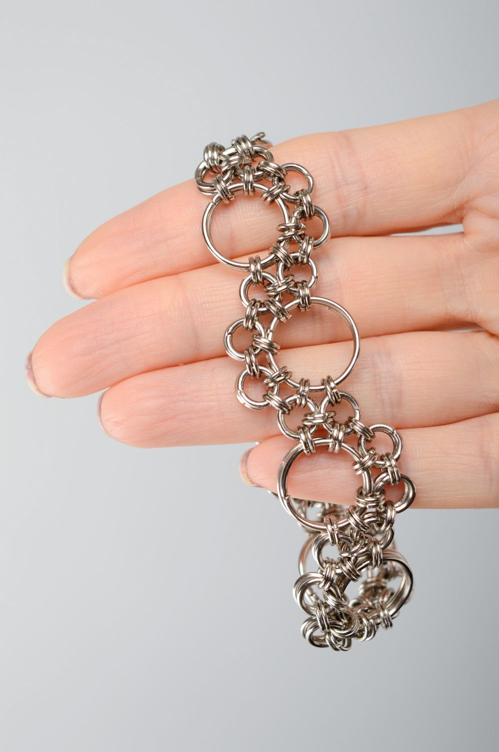 Handmade jewelry metal chainmail bracelet photo 4