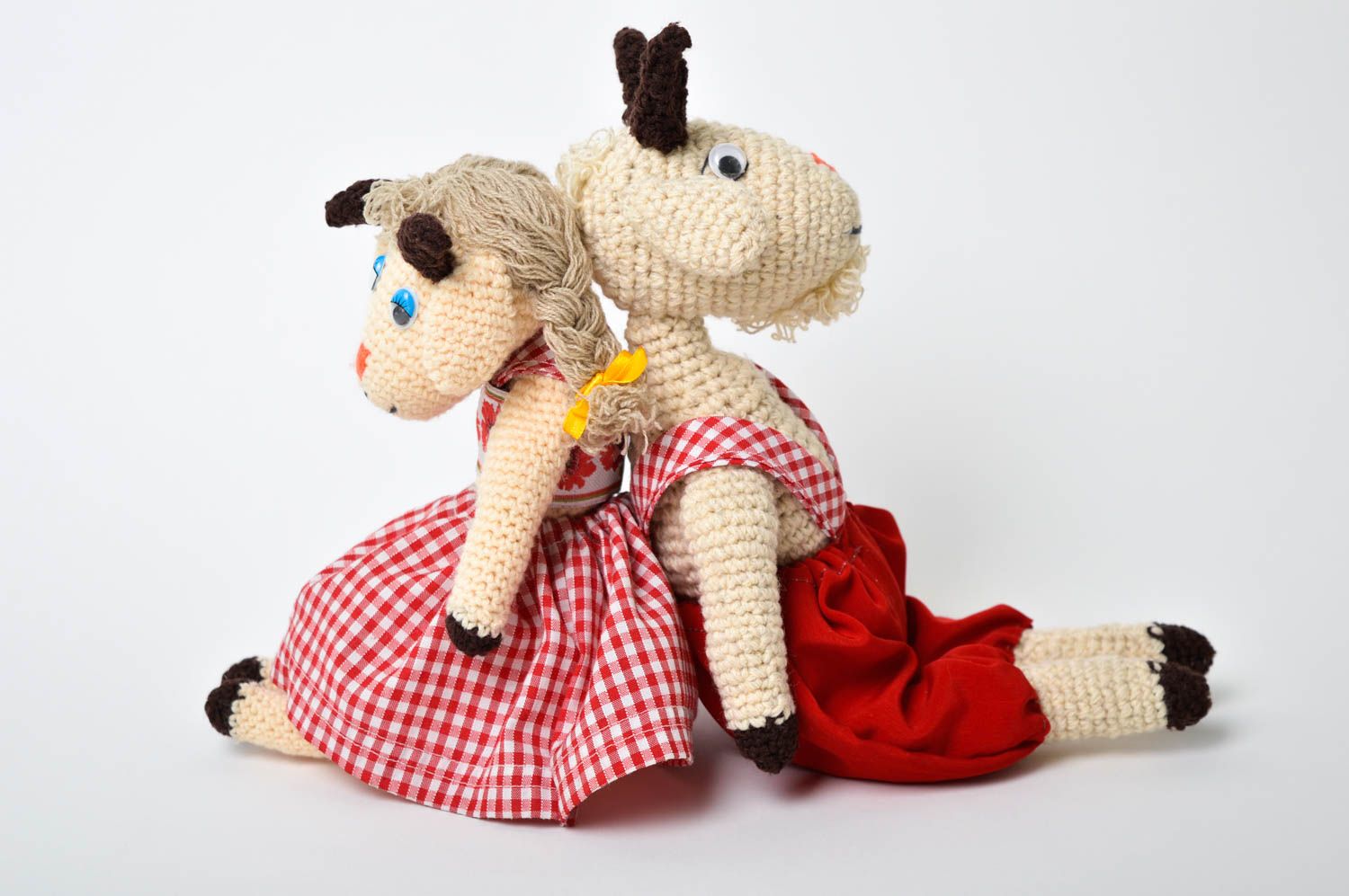 Stofftiere Ziegen handmade Spielsachen für Kinder Geschenk Ideen 2 Stück  foto 3