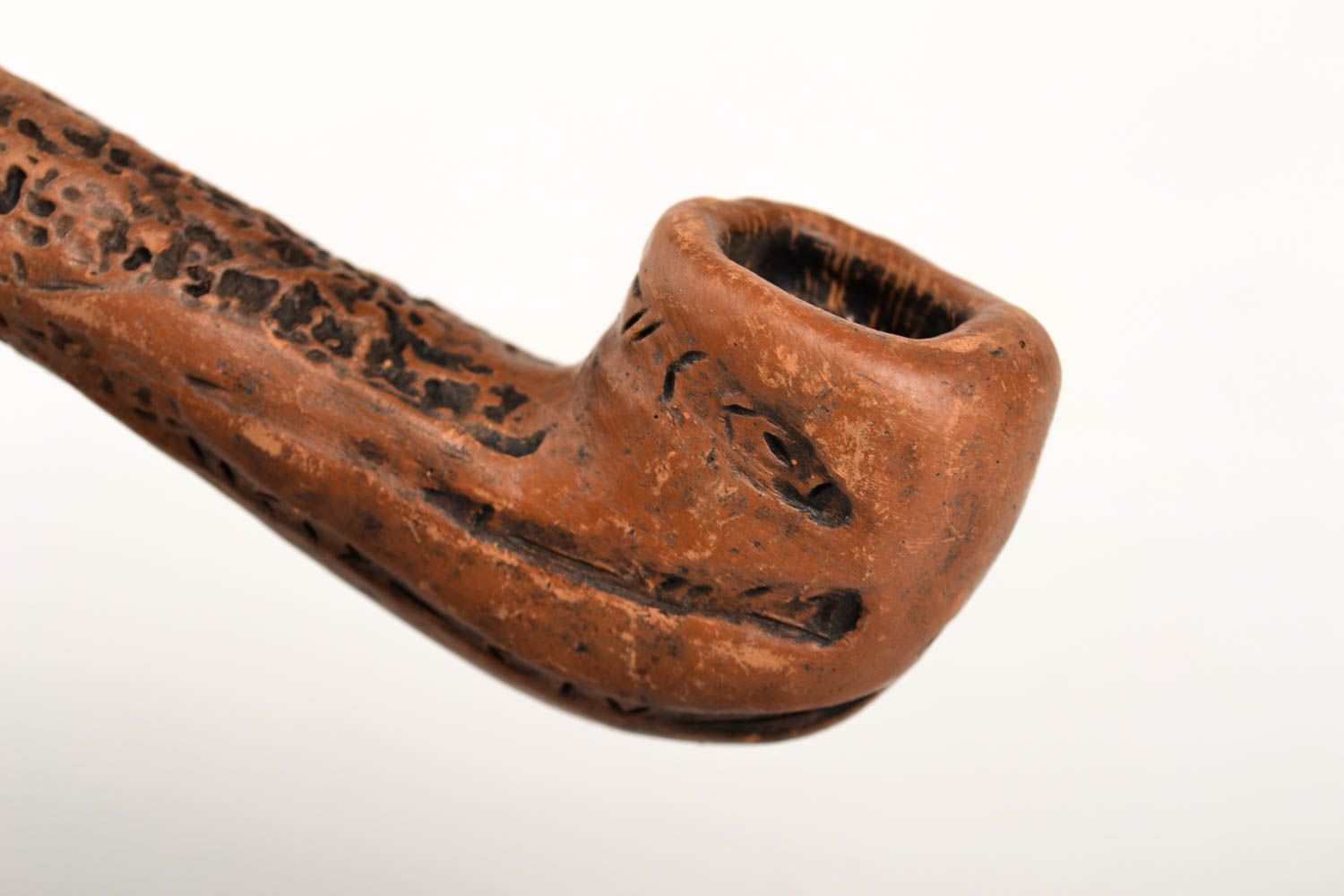 Kleine Pfeife Keramik Handarbeit Geschenk für Männer Rauch Zubehör aus Ton foto 2