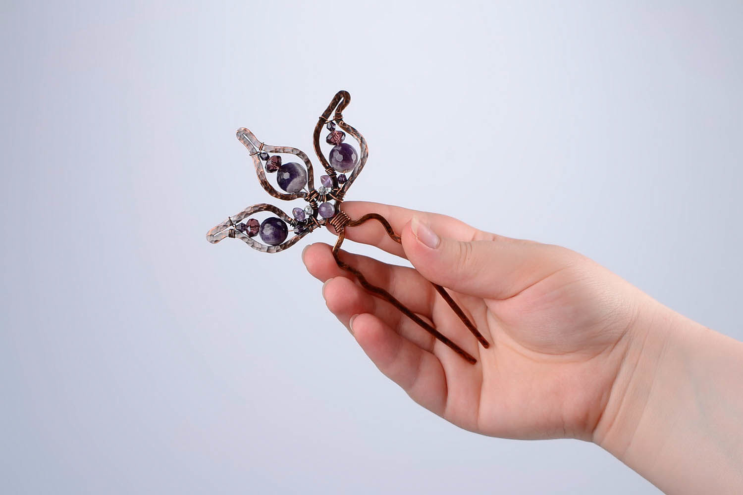 Hairpin with amethyst photo 3