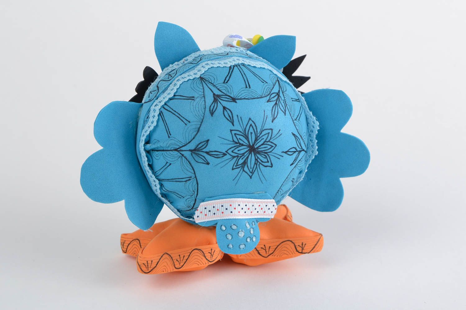 Интерьерная игрушка из пенопласта ручной работы для декора дома авторская милая небольшая Совушка фото 4