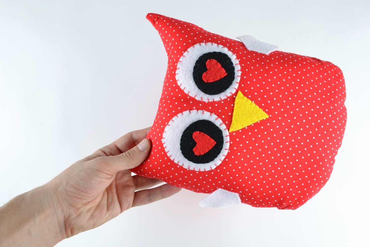 Handmade fabric toy owl photo 1