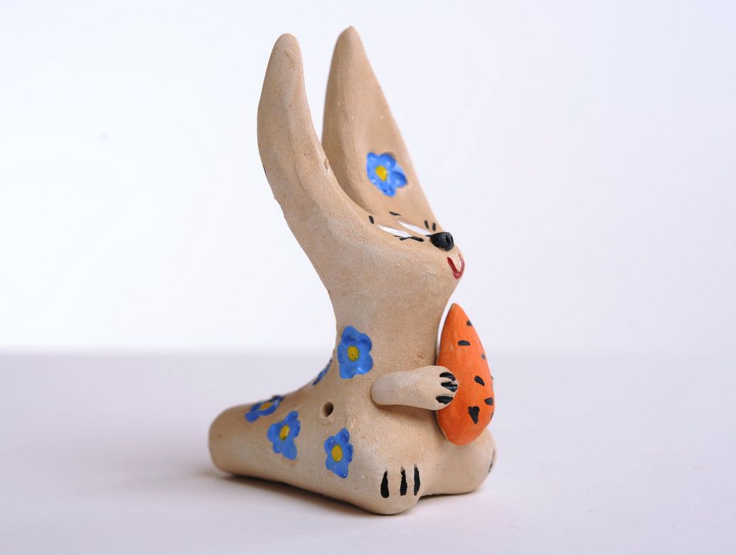 Clay penny whistle Small hare photo 4