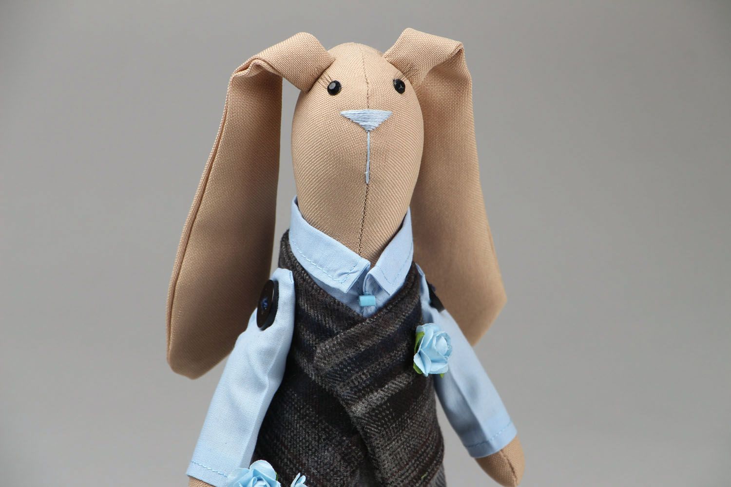 Fabric toy Rabbit with Flowers photo 2