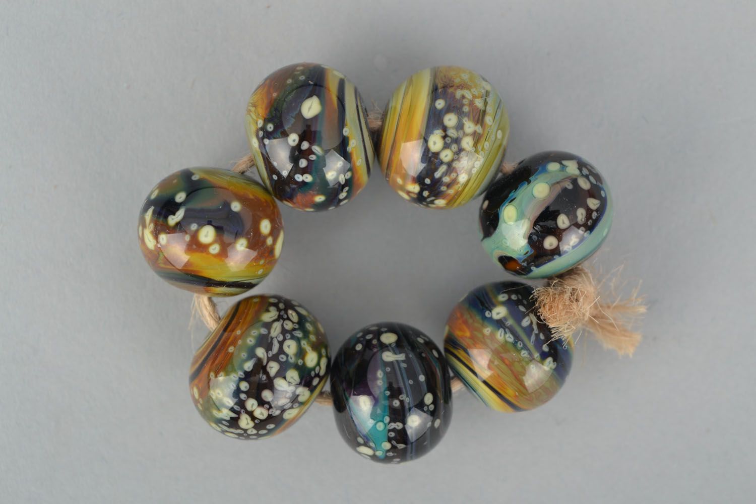 Glass lampwork beads The Space photo 1