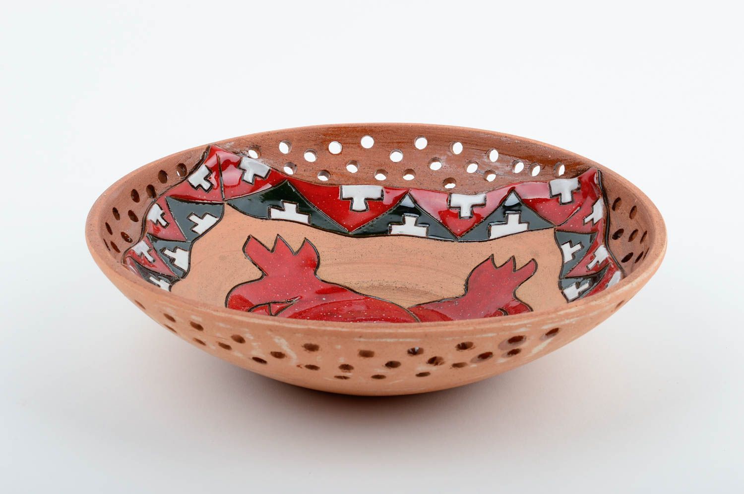 Handmade pottery fruit bowl ceramic dish fruit tray ceramic art kitchen decor photo 1