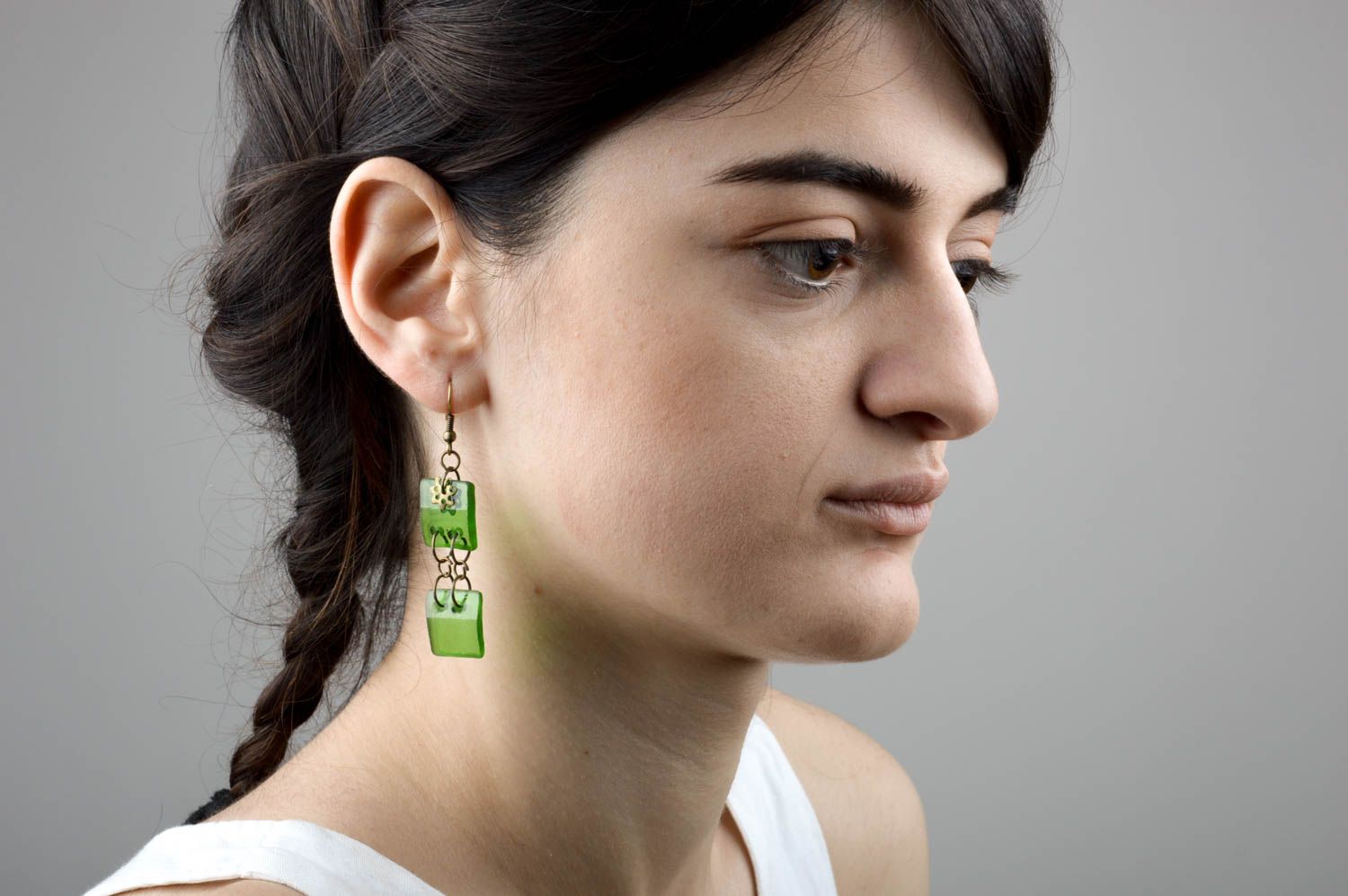 Handmade earrings with charms unusual feminine earrings beautiful cute accessory photo 2