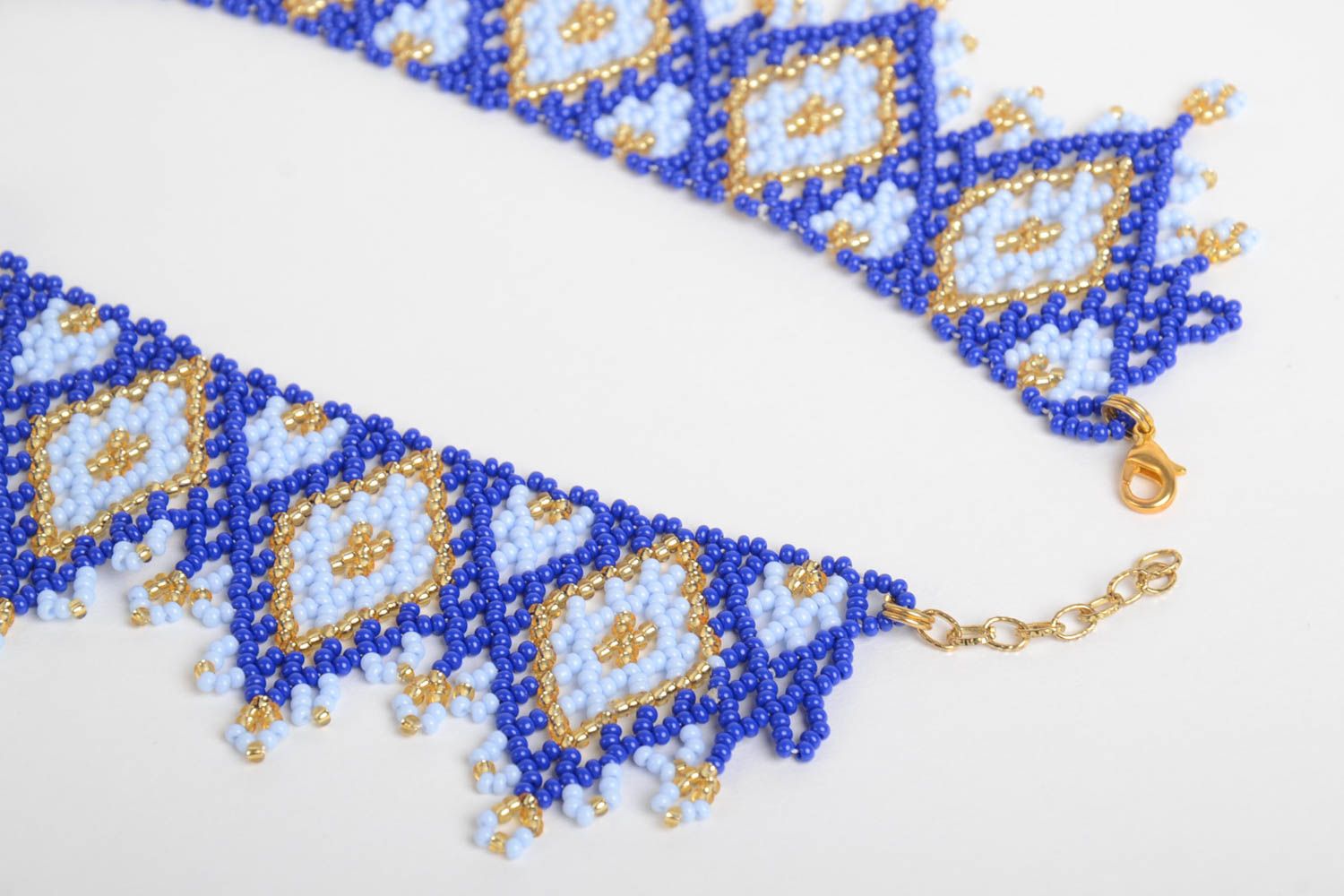 Handmade Modeschmuck Collier Schmuck aus Rocailles Accessoire für Frauen massiv foto 4