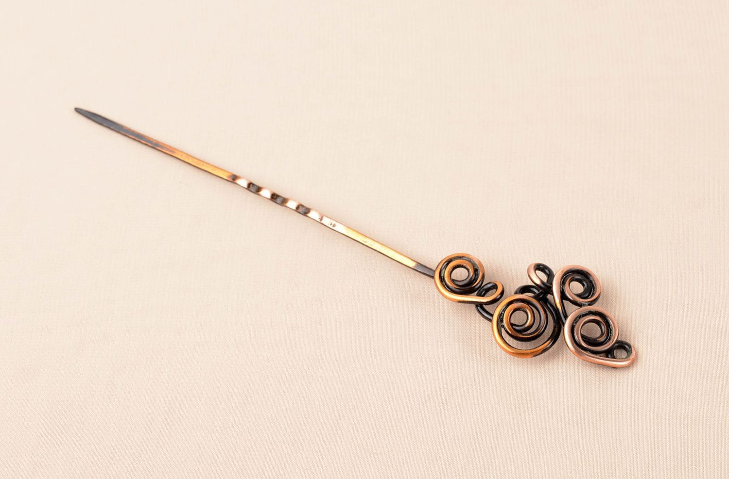 Handmade hair pin copper hair pin unusual hair accessory gift for women photo 4