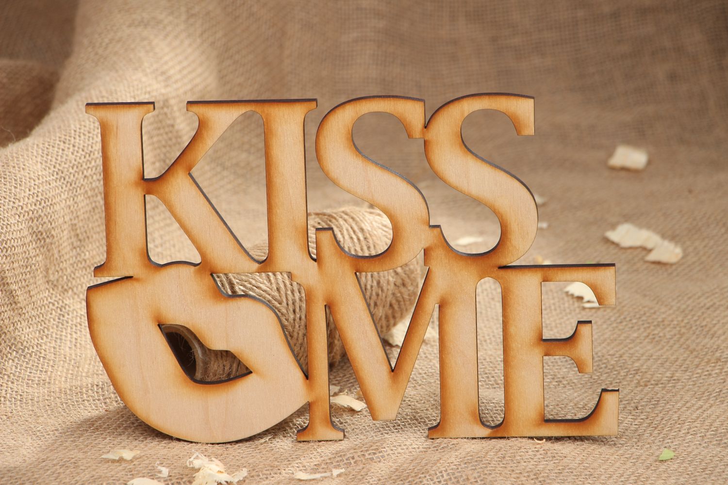 Plywood blank for creative work Kiss Me photo 4