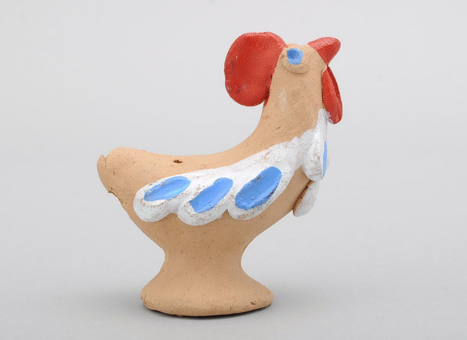 Painted clay penny whistle Cock photo 4