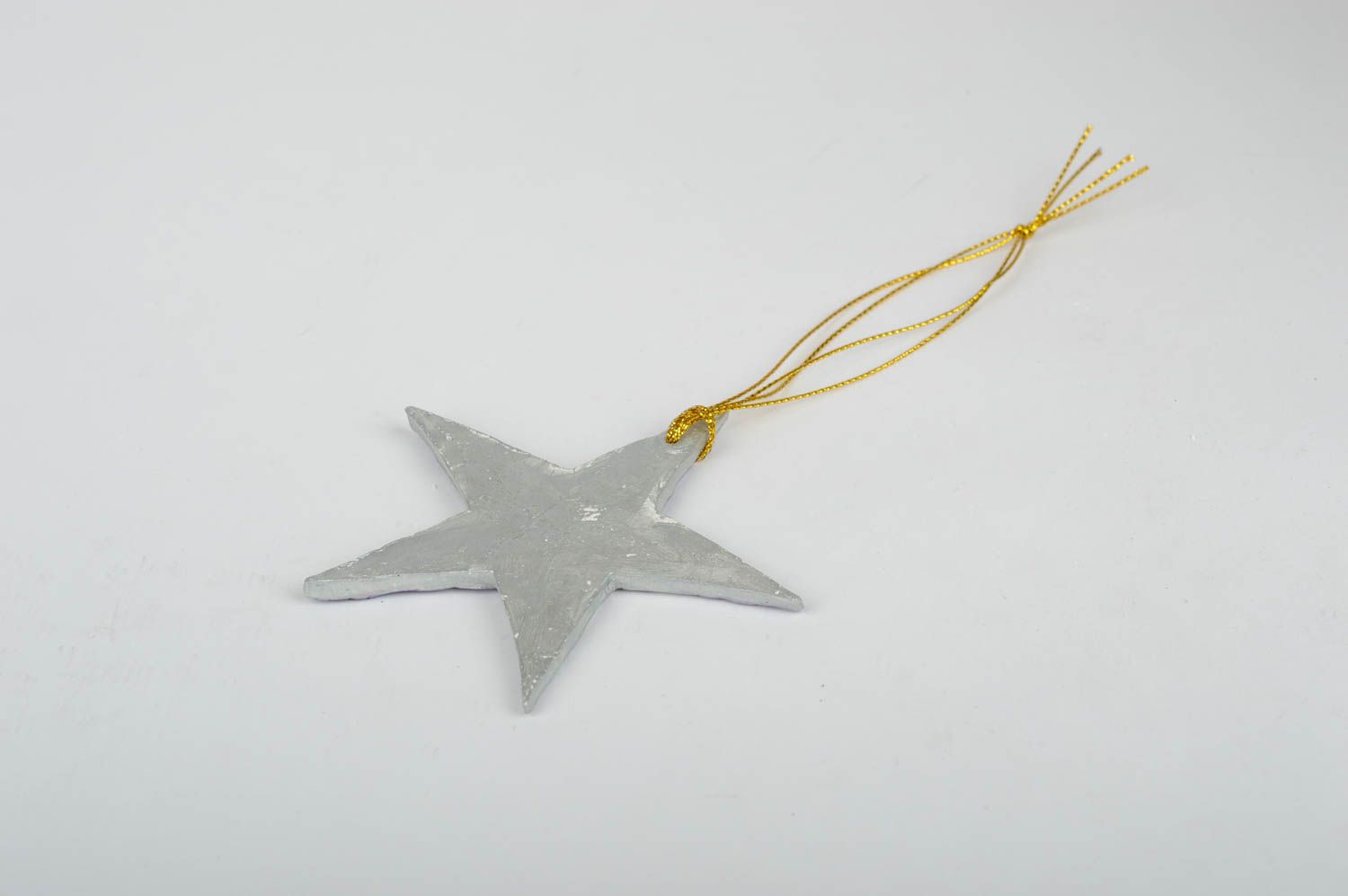 Игрушка на елку хэнд мэйд декор для дома игрушка из глины Сиреневая звезда фото 4
