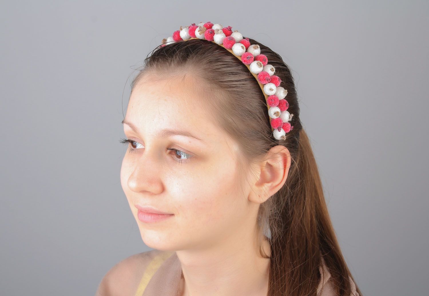 Headband with berries Frosted Cranberry  photo 5