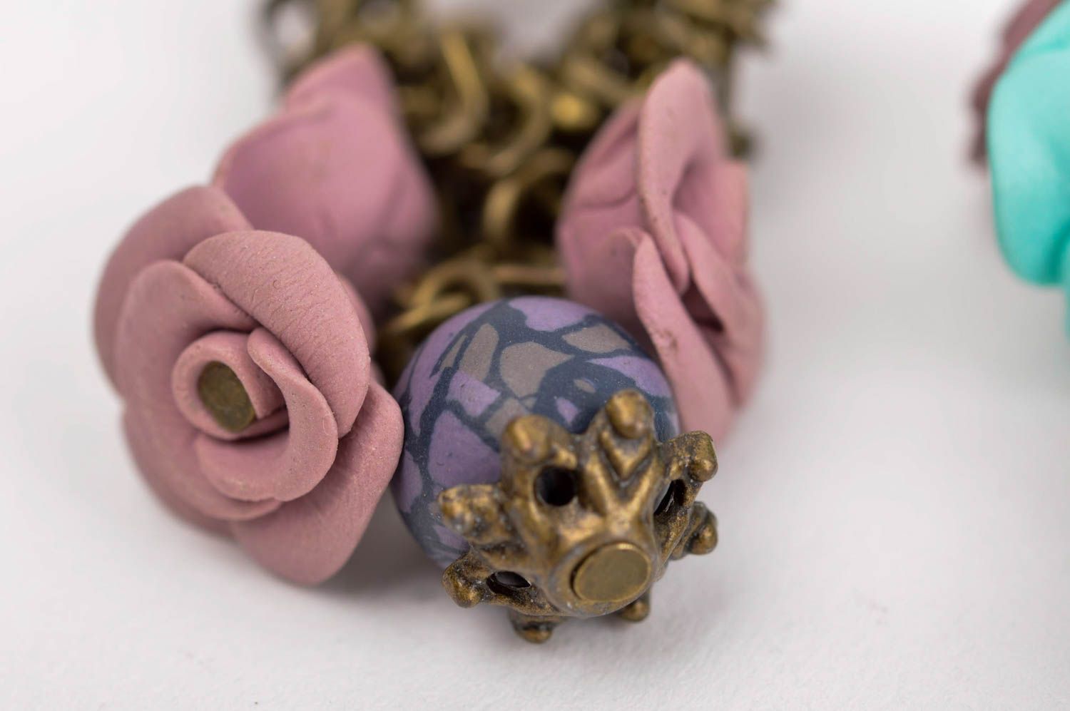 Schmuck Set Handmade Ohrringe Mode Accessoires Armband Damen mit Blumen modisch foto 4