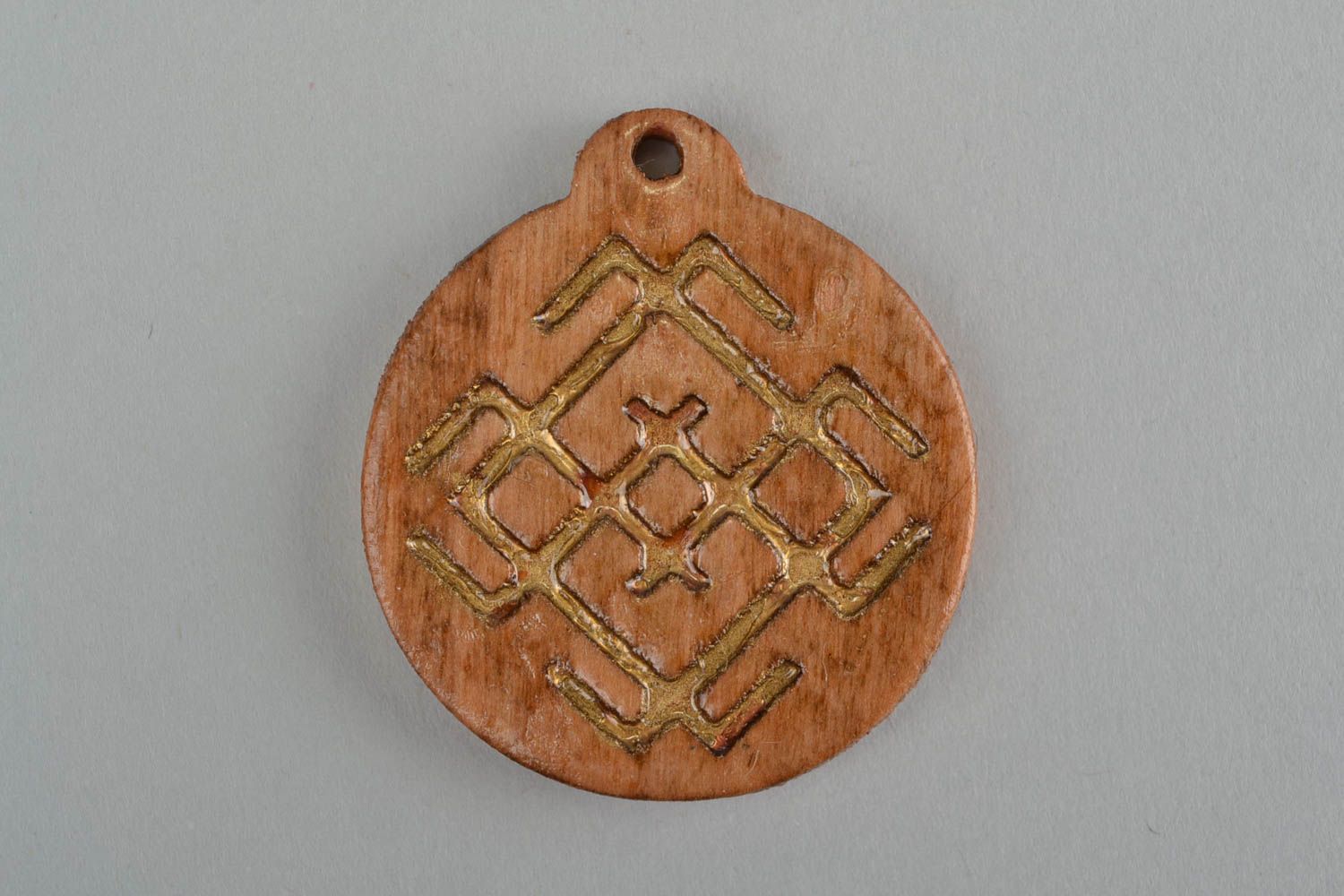 Slavic talisman pendant handmade wooden designer pectoral amulet Belobog photo 3
