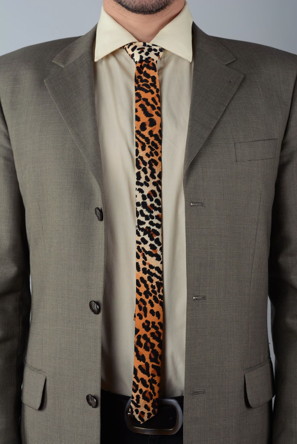 Леопардовый галстук из хлопка фото 1