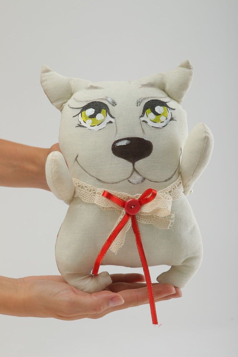 Игрушка ручной работы из ткани интерьерная игрушка кот необычный подарок фото 2
