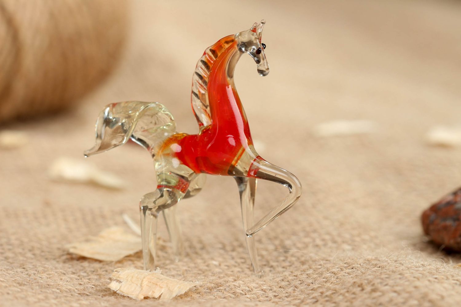 Handmade Lampwork Figurine Pferd aus Glas für Kinder Handarbeit foto 5