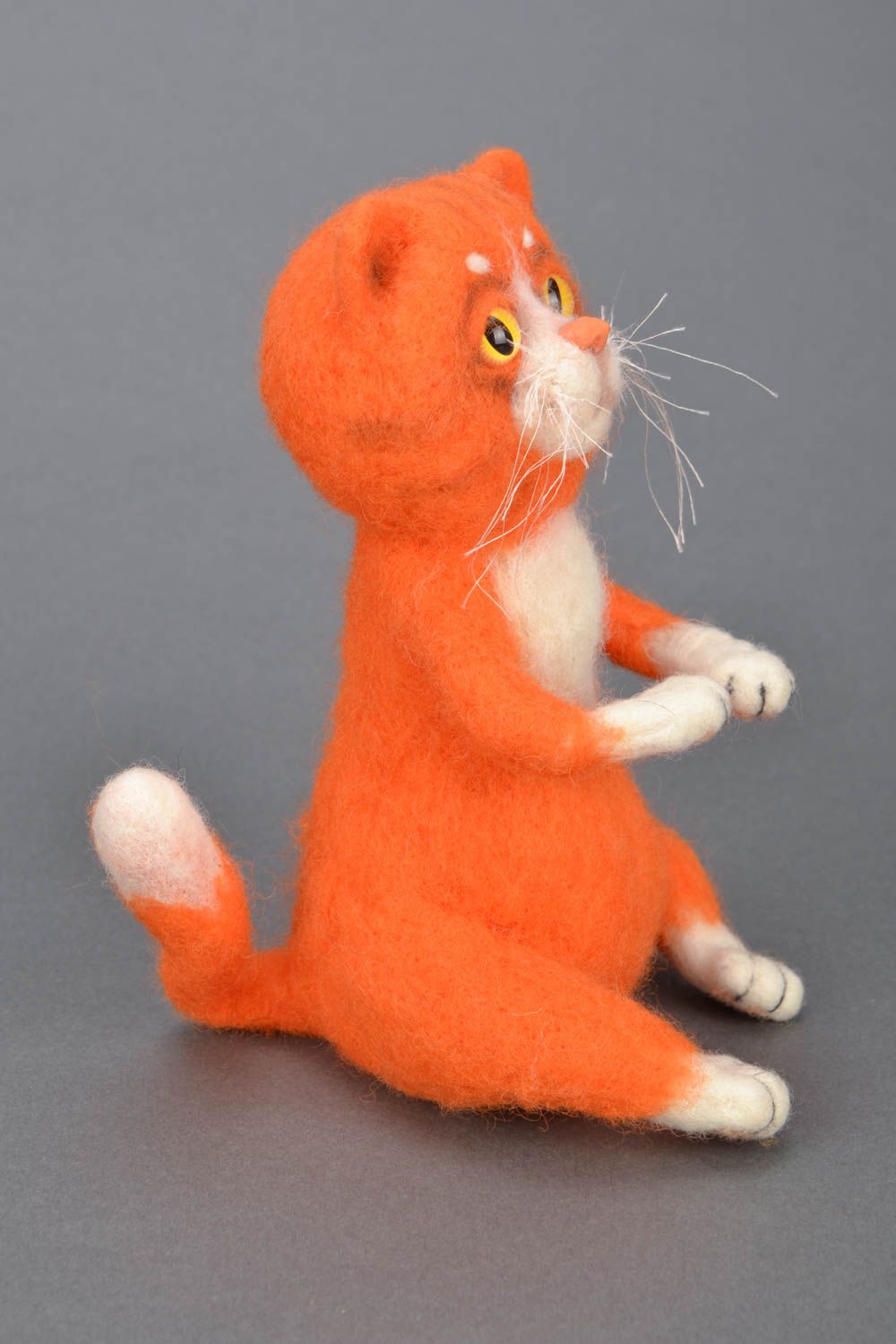 Валяная игрушка кот рыжий фото 3