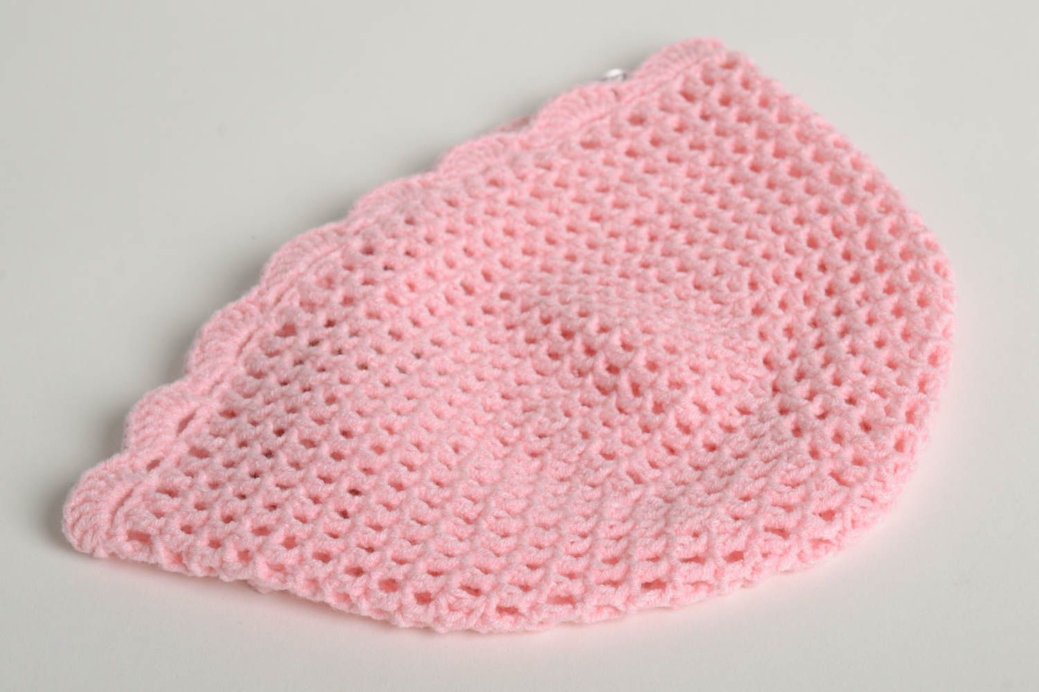 Bonnet tricot fait main Chapeau au crochet ajouré original Vêtement enfant photo 4