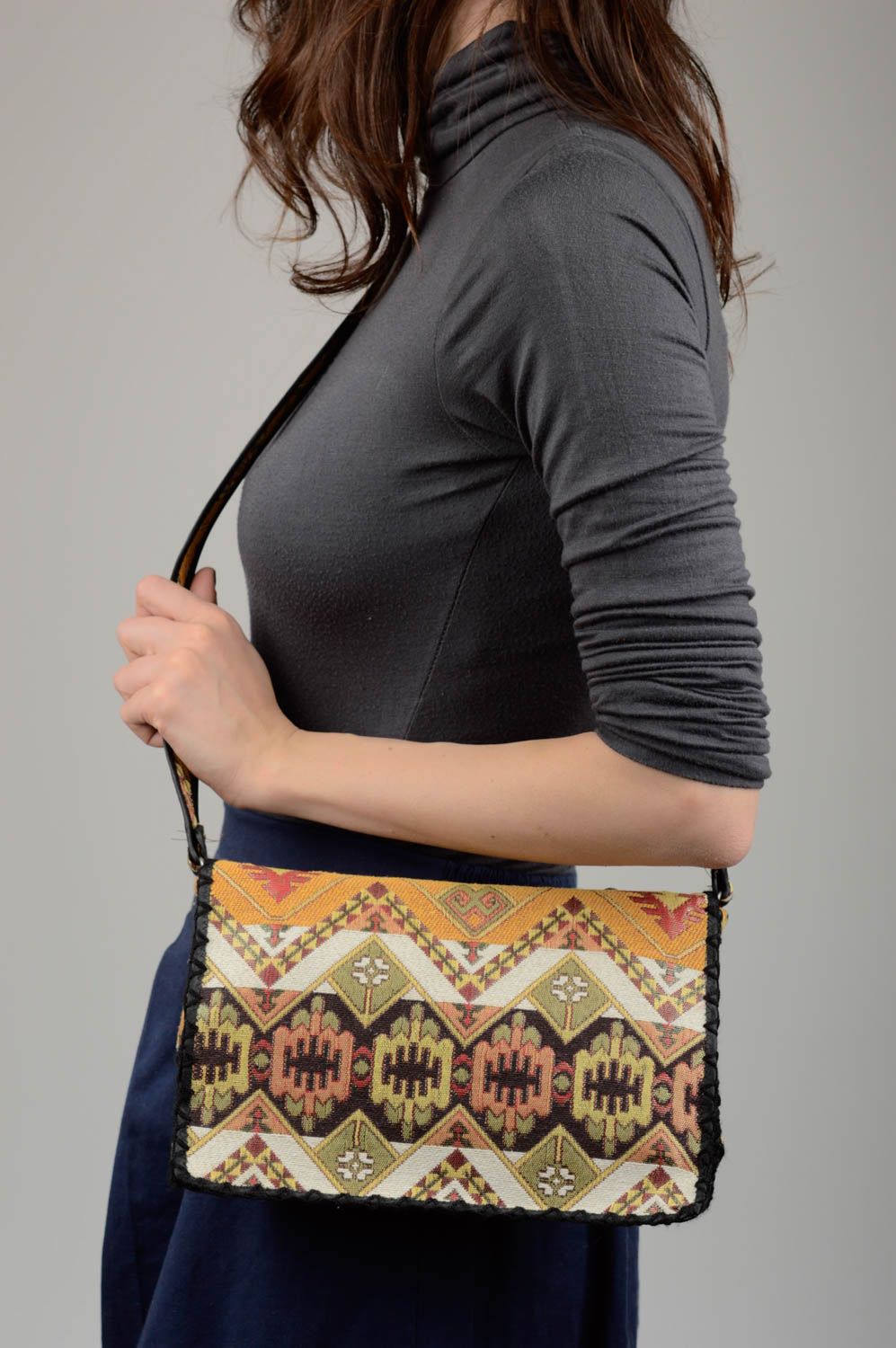 Сумка ручной работы сумка через плечо авторская текстильная сумка женская фото 2