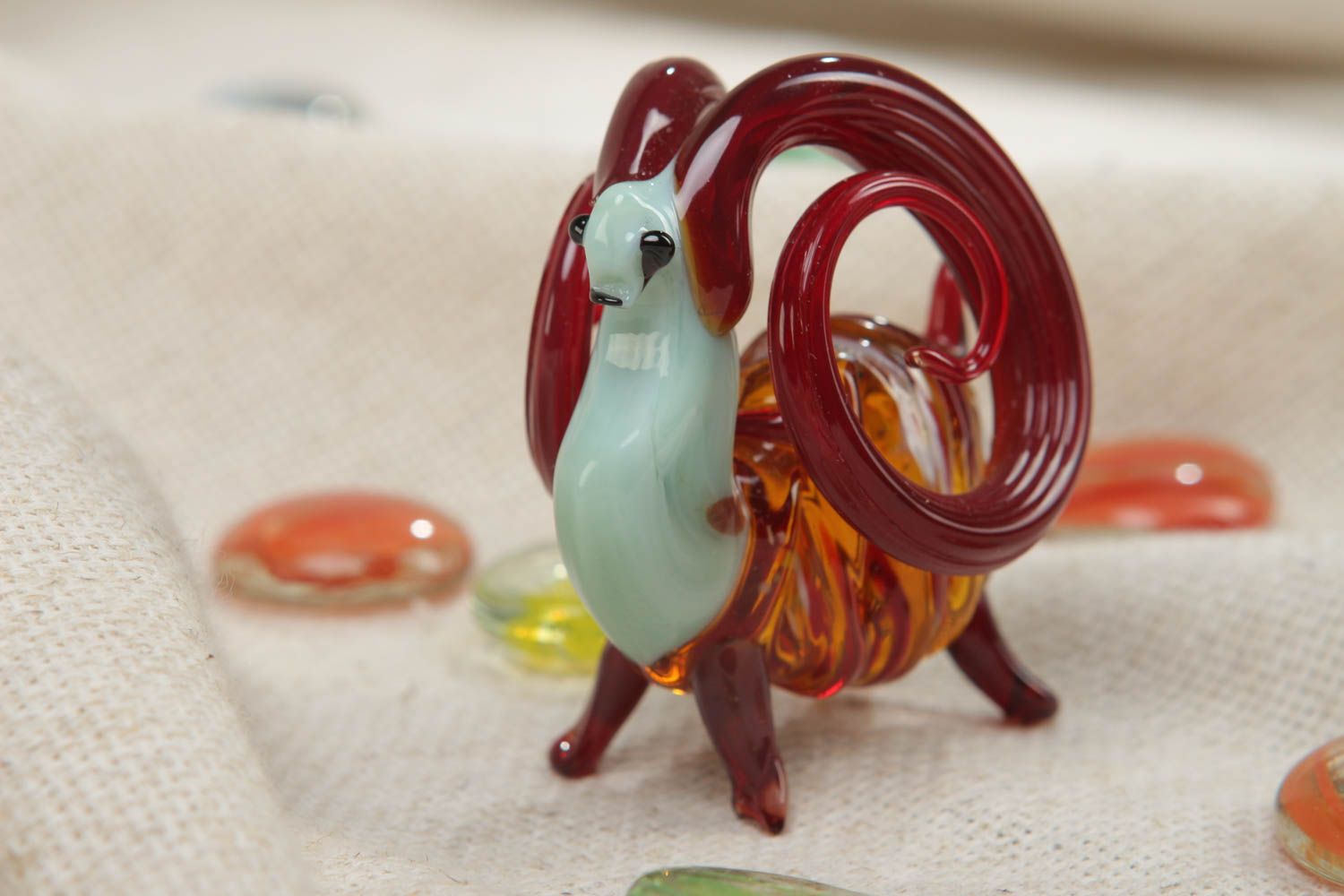 Petite figurine en verre au chalumeau Mouton décoration faite main cadeau photo 5