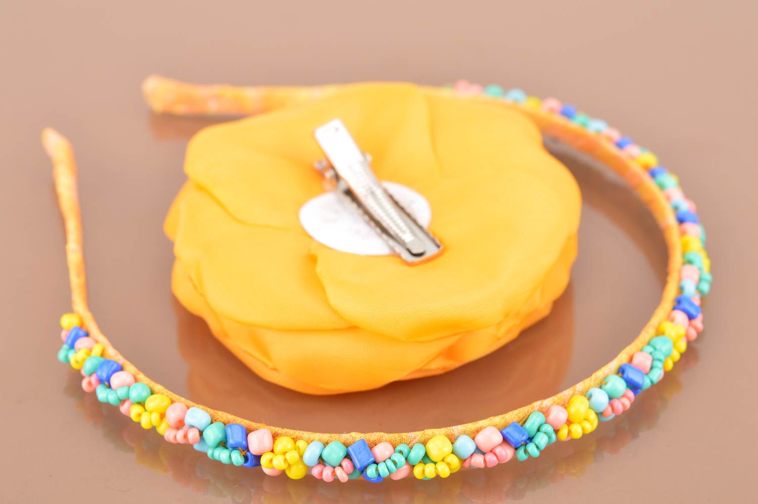 Set hair accessories handmade hairband and bright hairpin present for girl photo 5