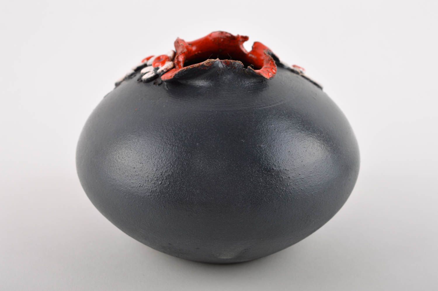 Handgemachte Keramik schwarze Vase ausgefallenes Geschenk schöne Vase  foto 3
