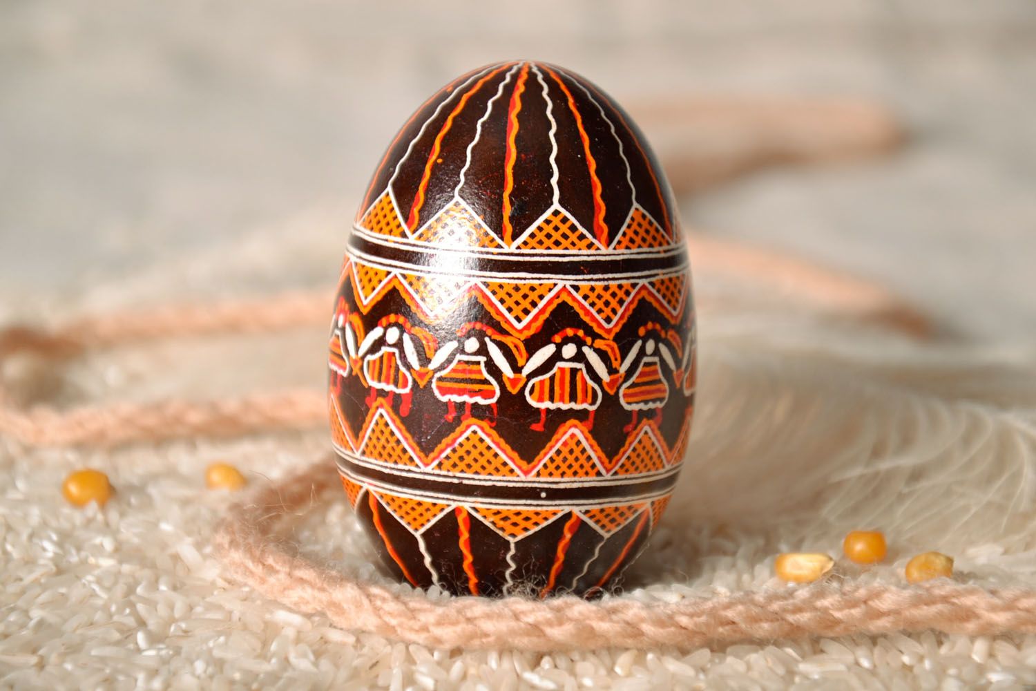 Huevo de Pascua de ganso, pisanka artesanal foto 1