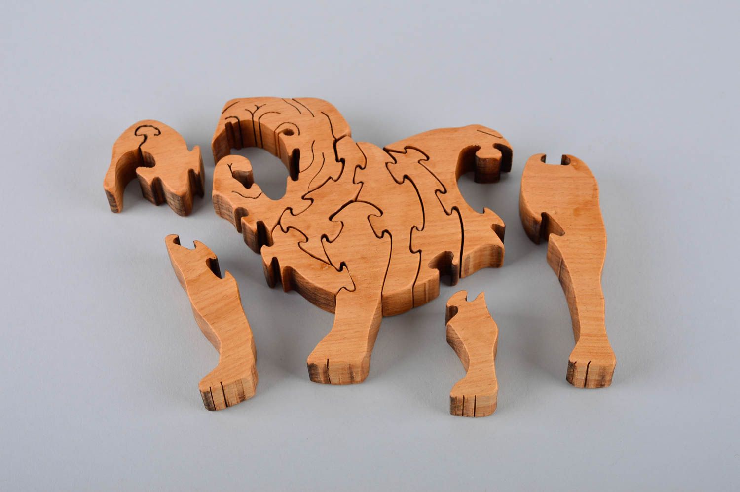 Детская головоломка ручной работы пазлы для детей игрушка для детей Бульдог фото 5