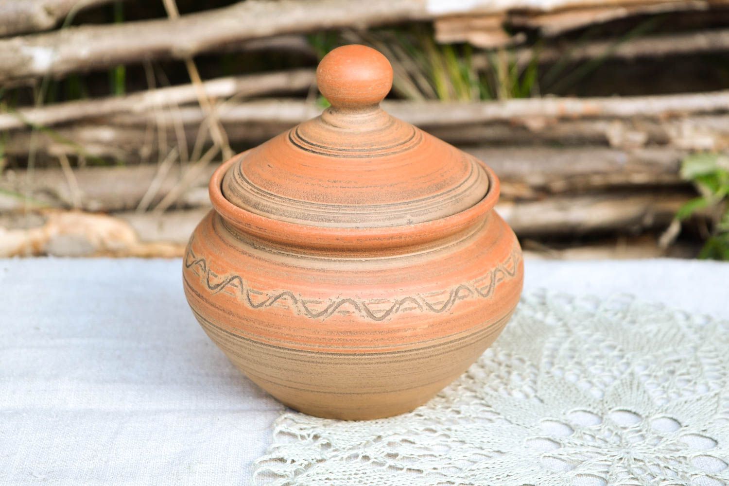 Ceramic kitchenware unusual handmade pot beautiful designer baking pot photo 1