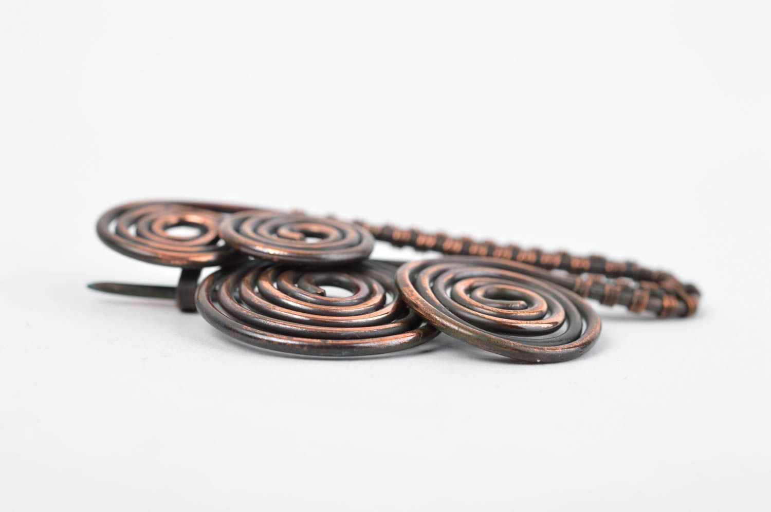 Broche hecho a mano de cobre accesorio de moda regalo original para mujer foto 3