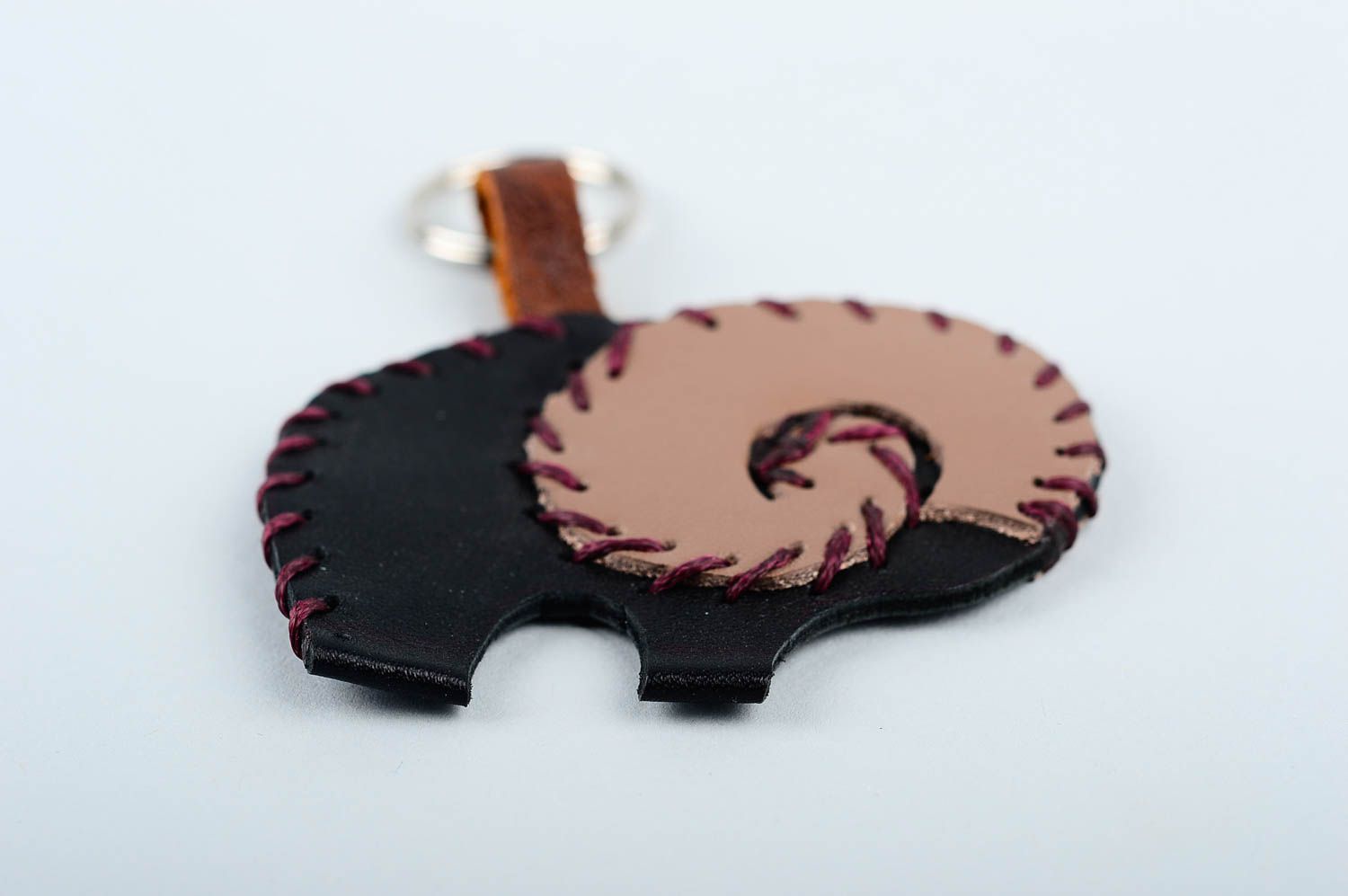 Unusual handmade leather keychain best keychain cool keyrings gift ideas photo 6