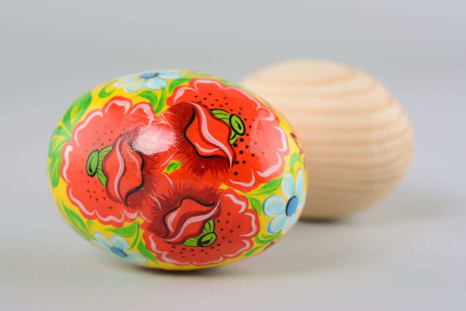 Wooden painted egg photo 2