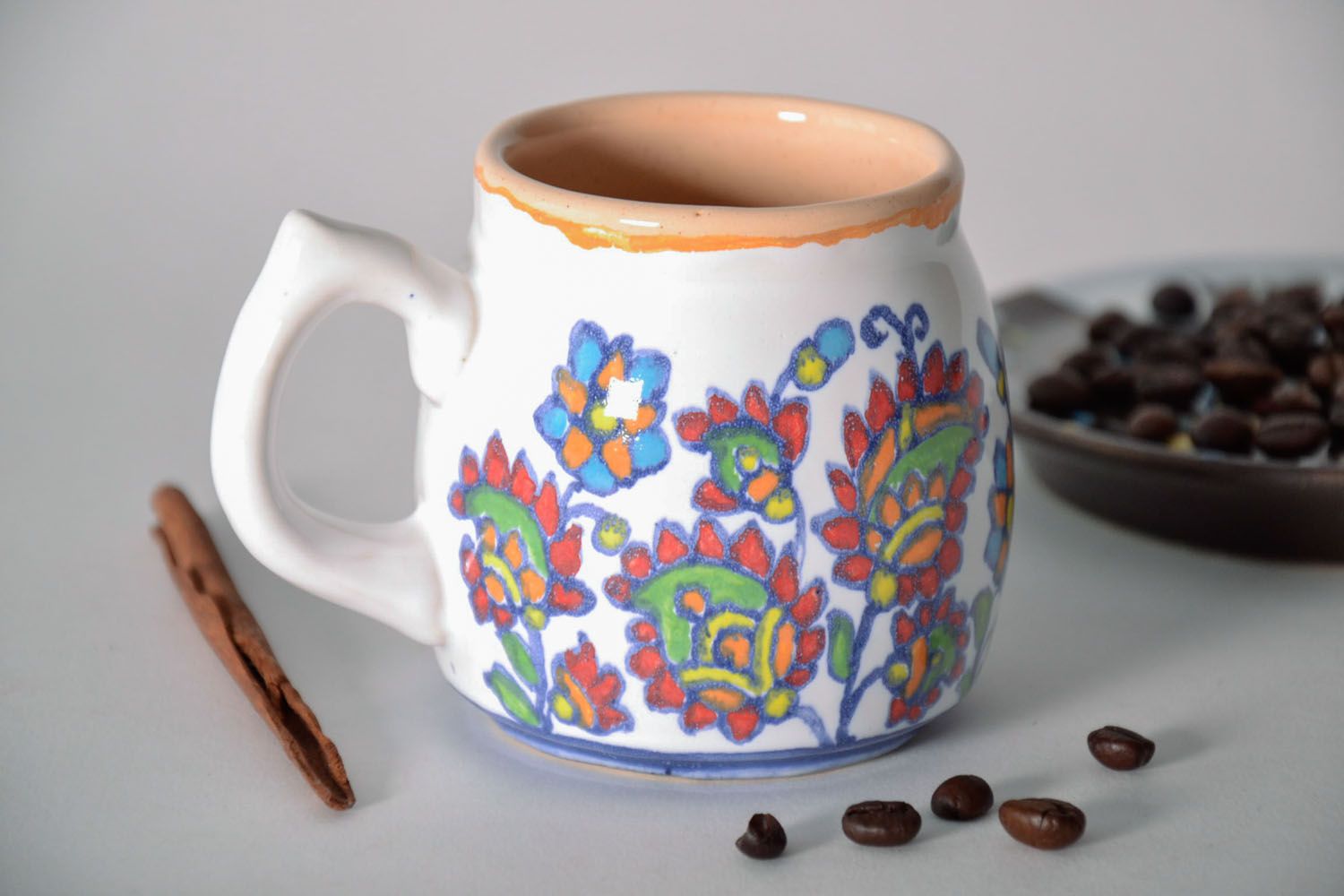 Mug painted with enamels photo 1