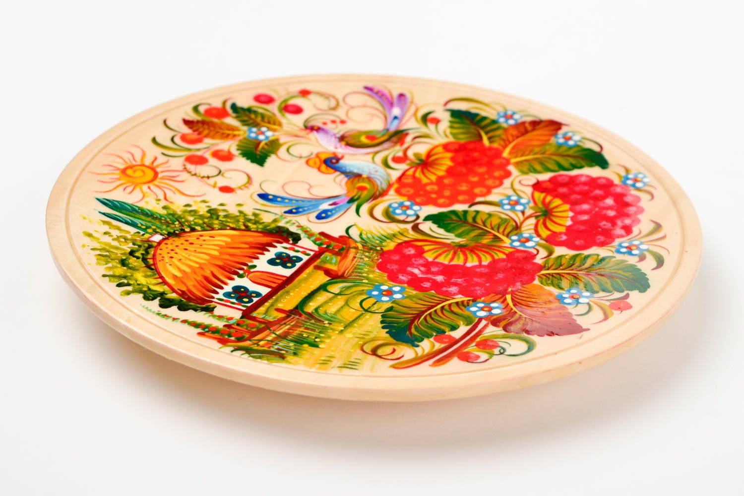 Декор на стену ручной работы декоративная тарелка круглая расписная посуда фото 3