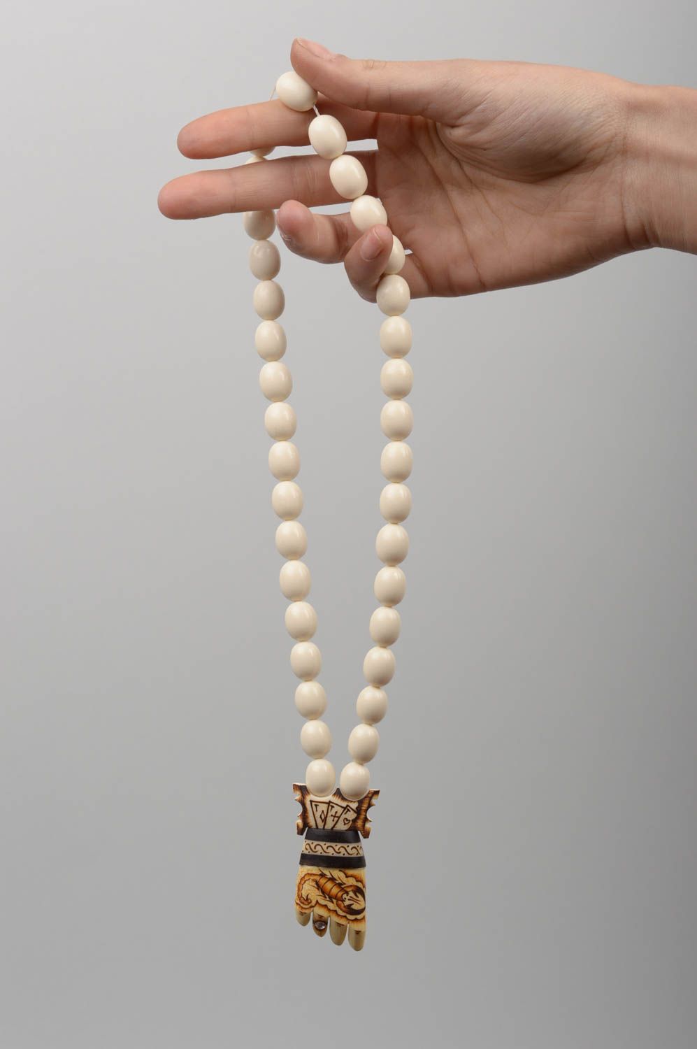 Handmade rosary unusual gift designer souvenir unusual accessories bone rosary photo 5