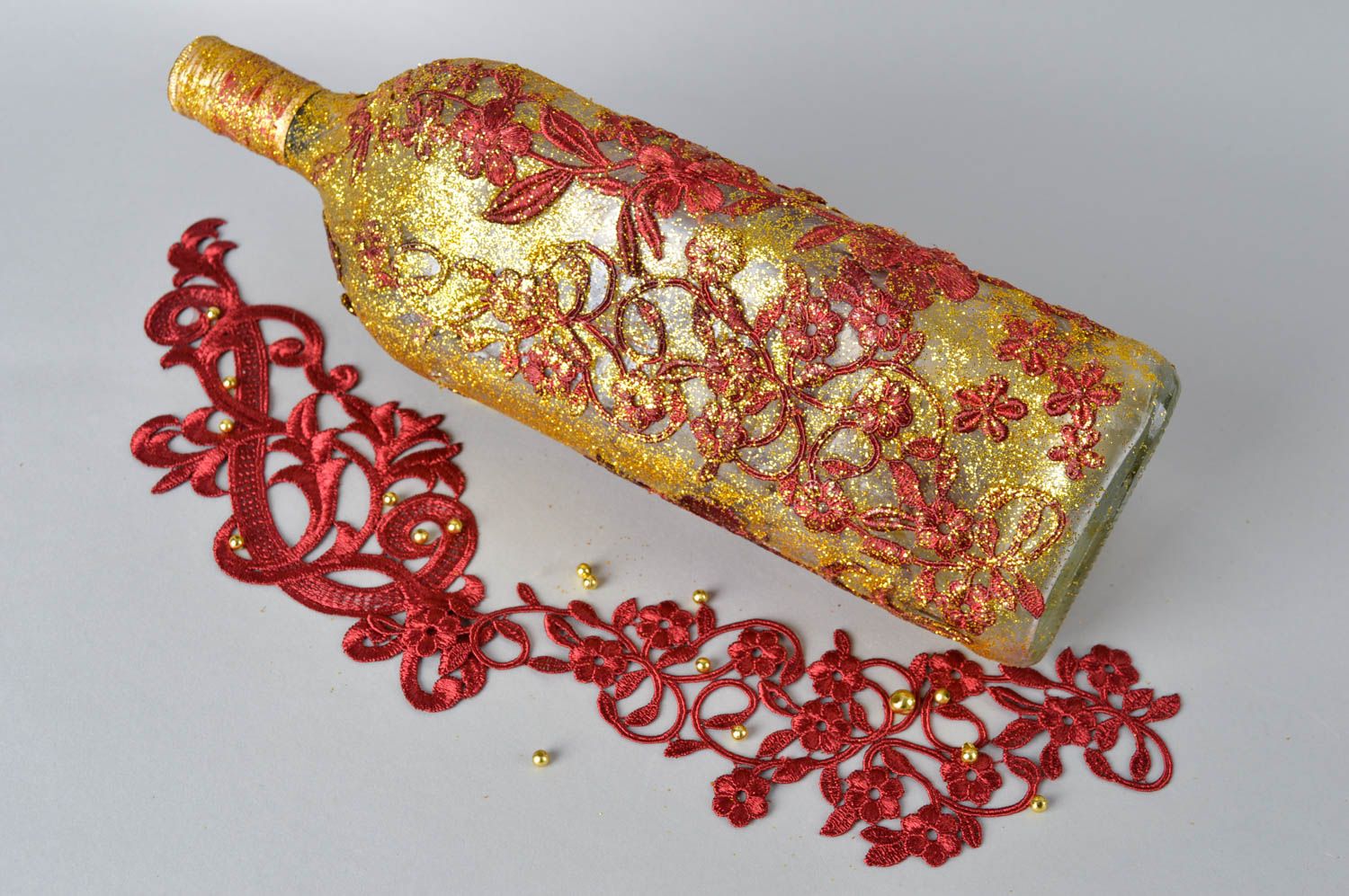 Beautiful handmade glass bottle decorative bottle design gift ideas for decor photo 1