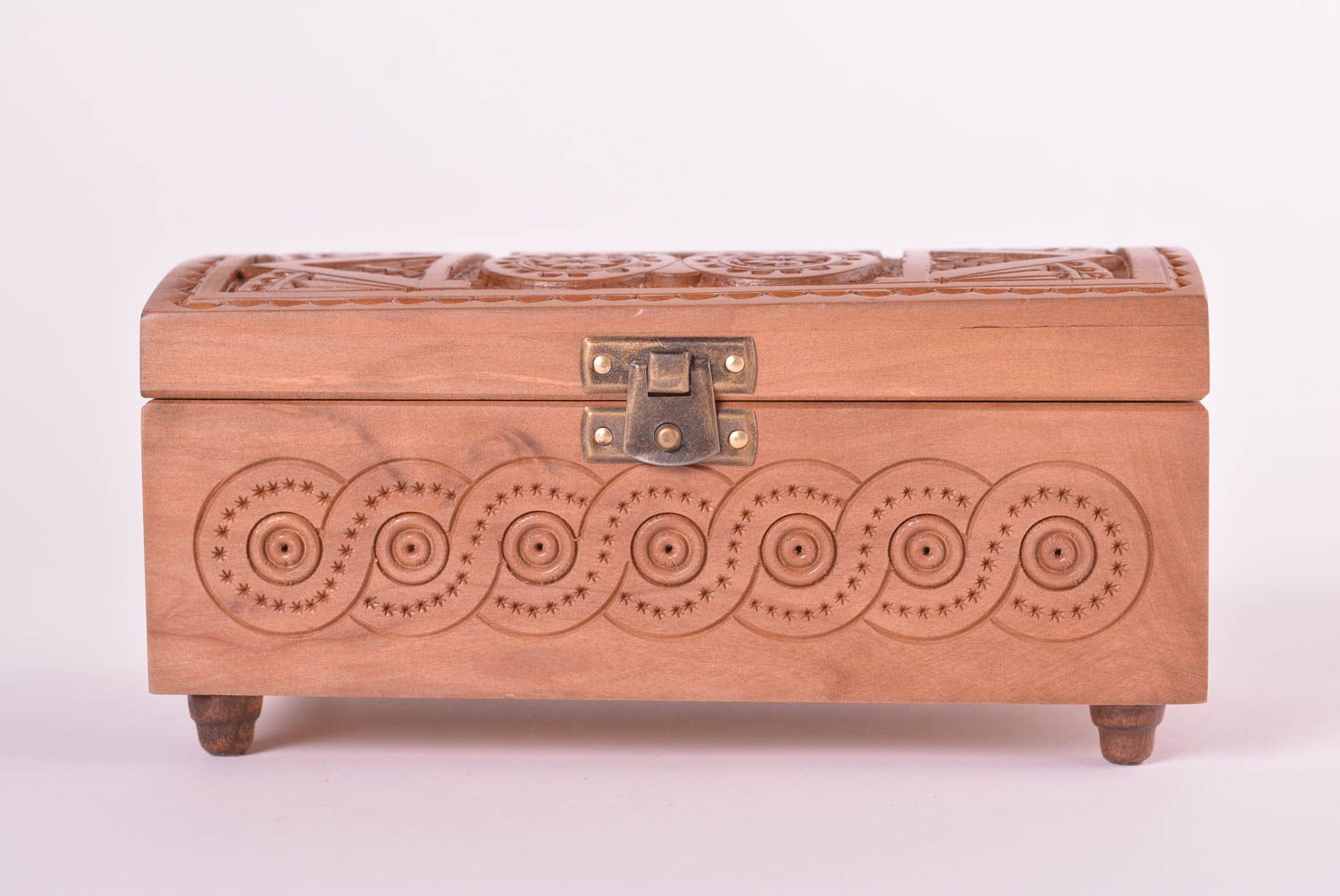 Cajita de madera tallada joyero original hecho a mano bonito regalo para mujer foto 4