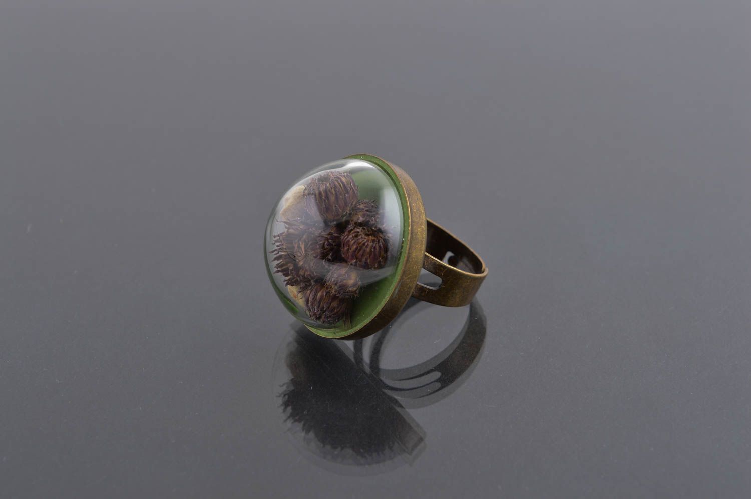 Необычное кольцо ручной работы элитная бижутерия красивое кольцо круглое фото 1